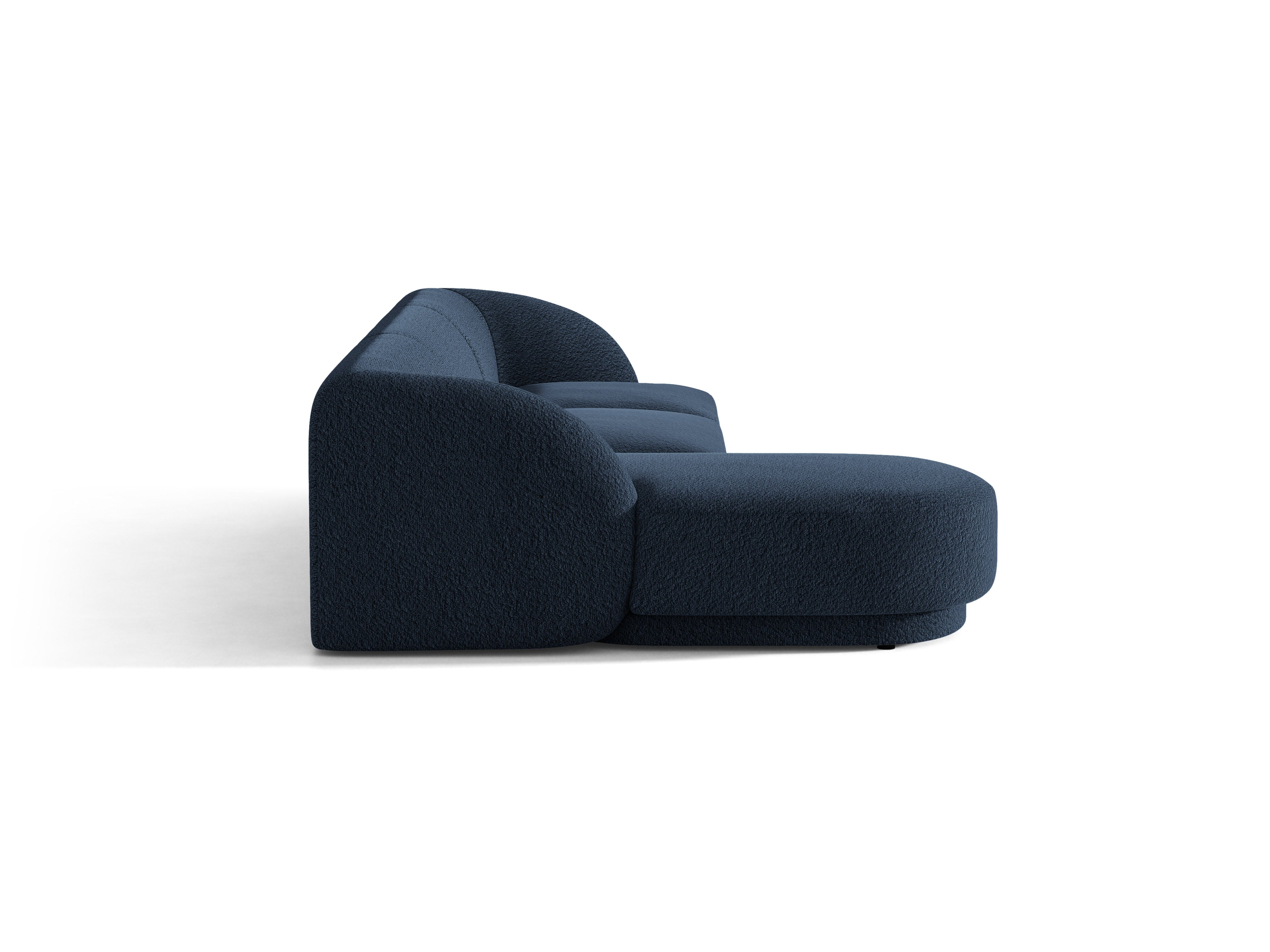 4-sitziges, linksseitiges Ecksofa MILEY dunkelblau Boucle