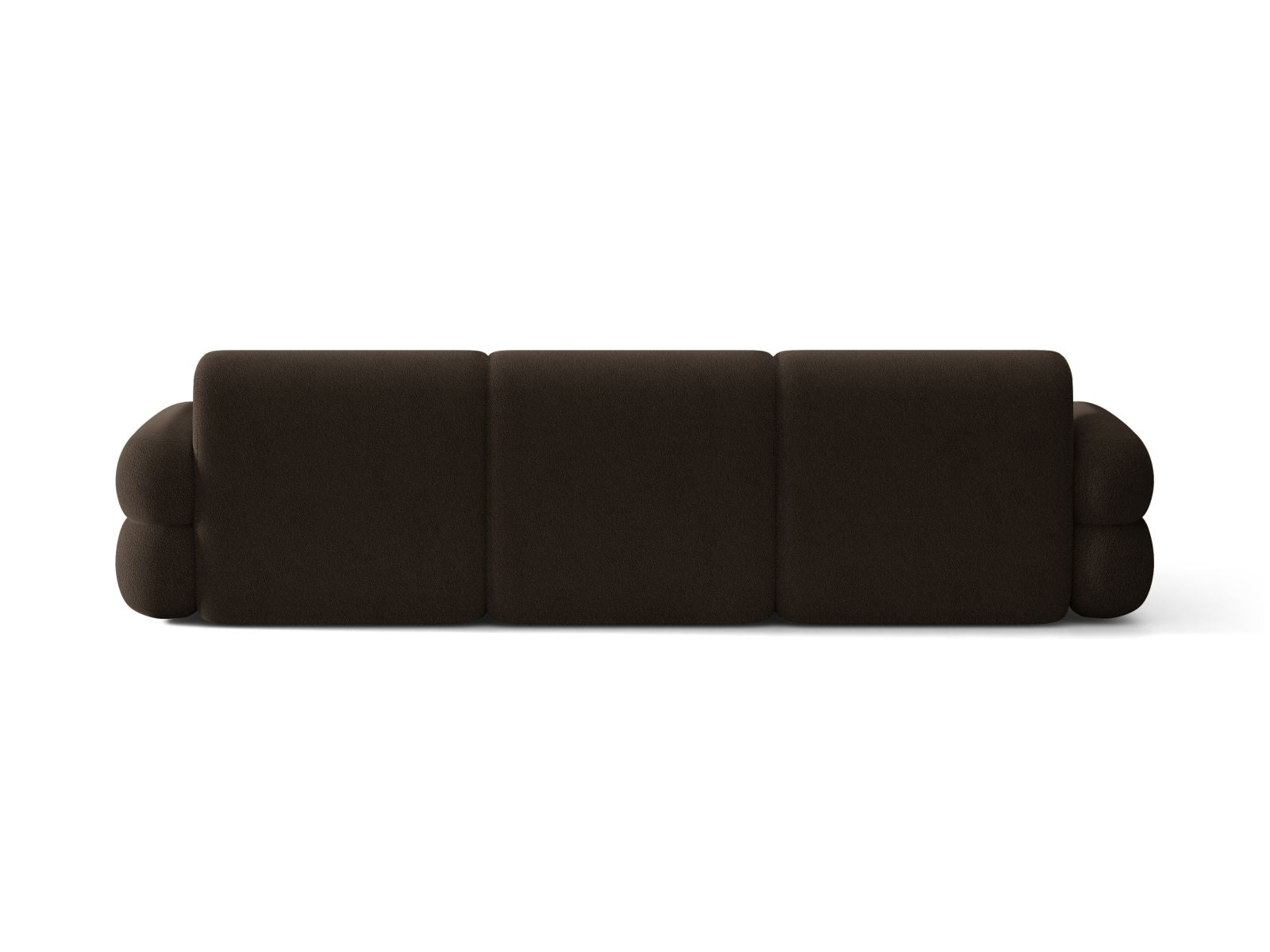 Linker NEO Ecksofa in braunem Boucle-Stoff