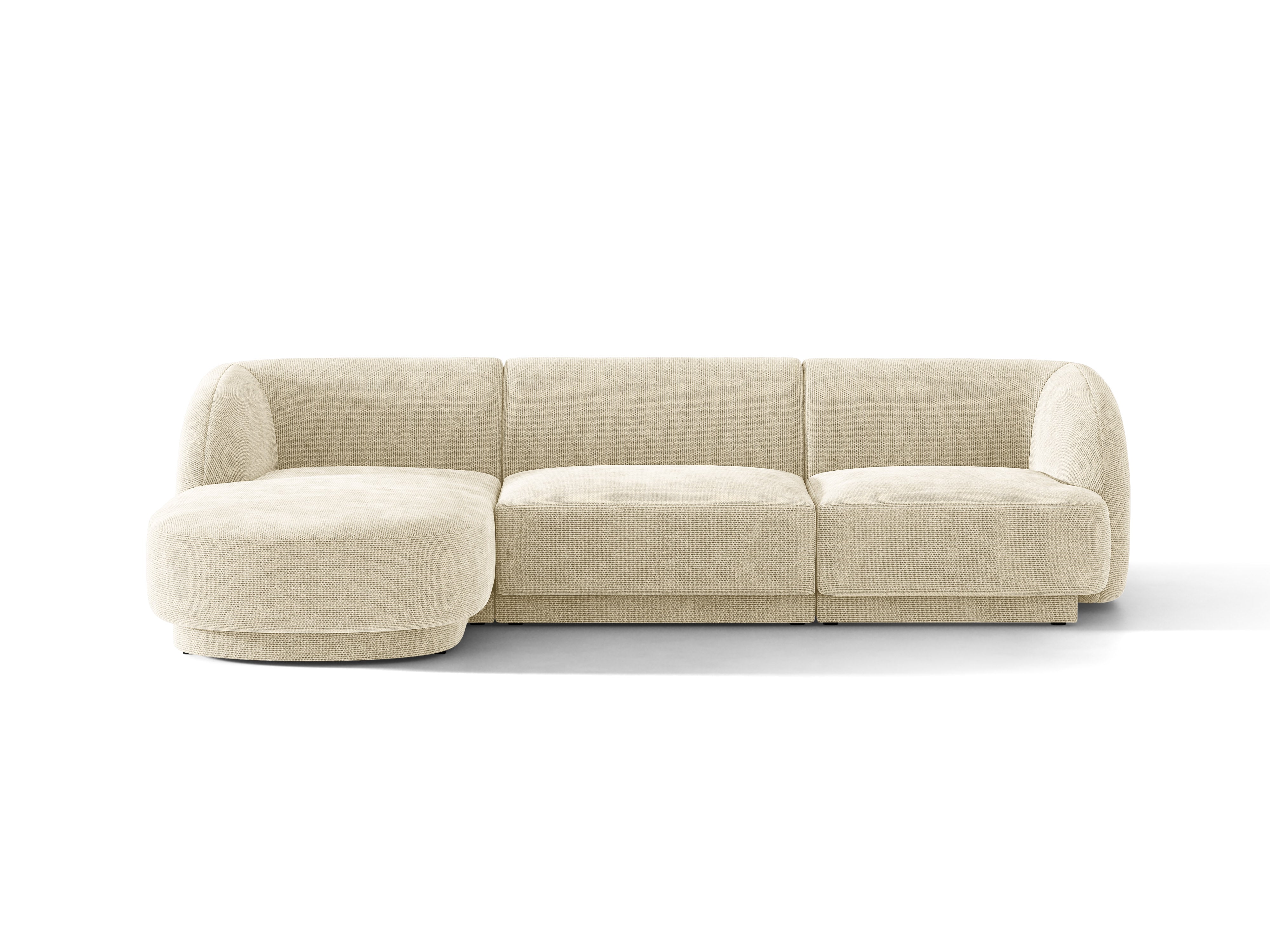 4-sitziger linker Ecksofa MILEY hellbeige samtig