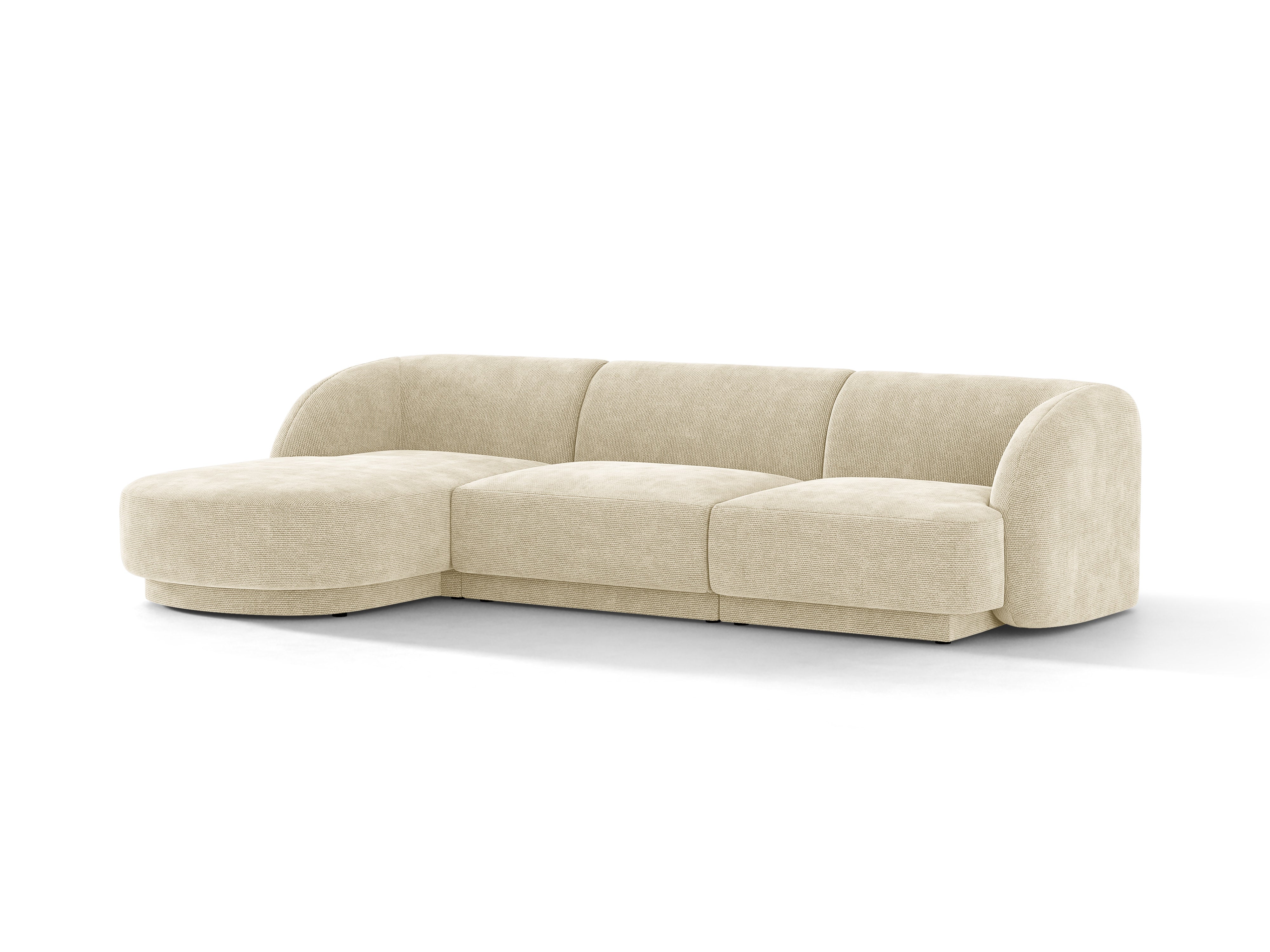 4-sitziger linker Ecksofa MILEY hellbeige samtig