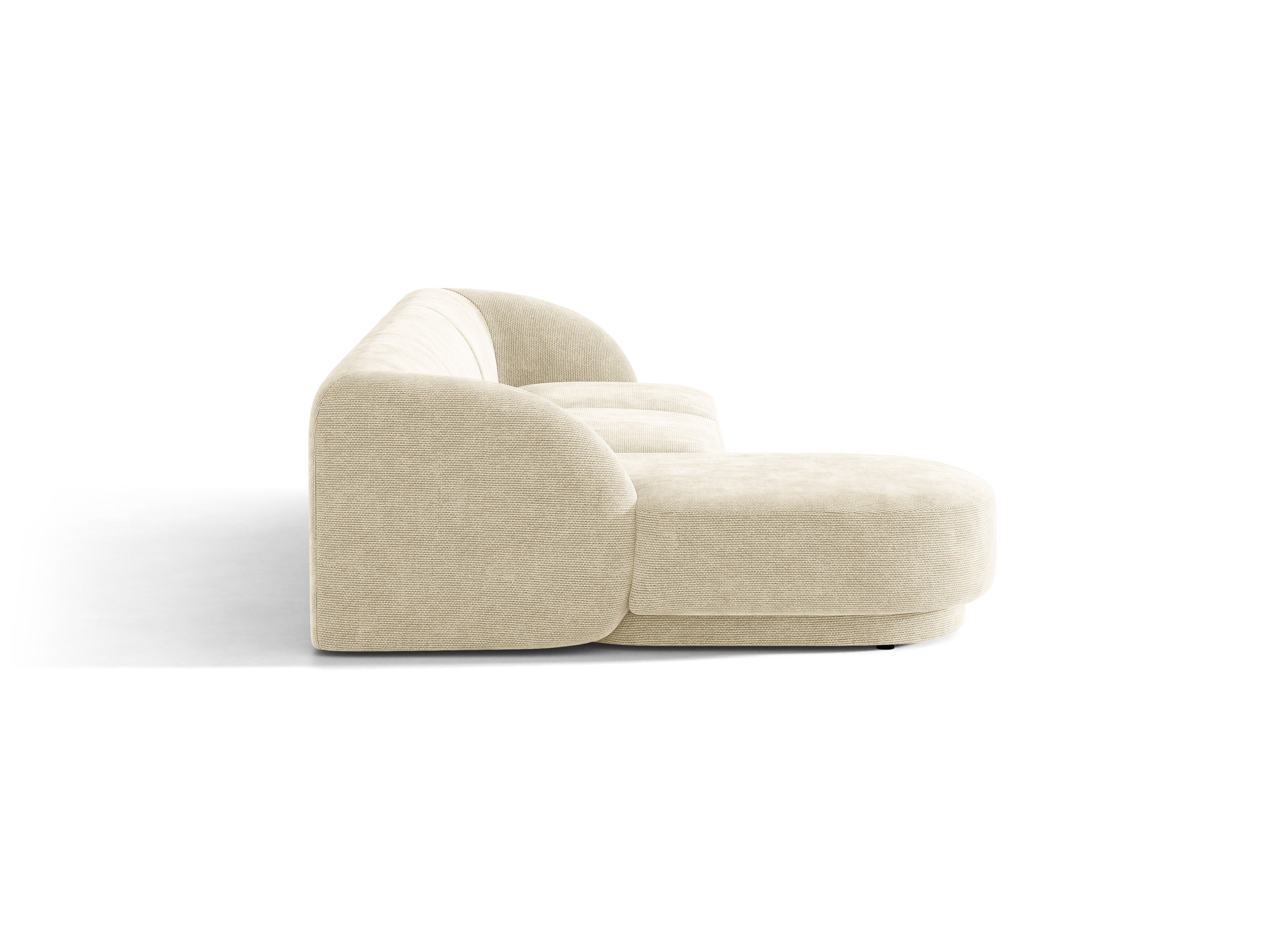 4-sitziger linker Ecksofa MILEY hellbeige samtig
