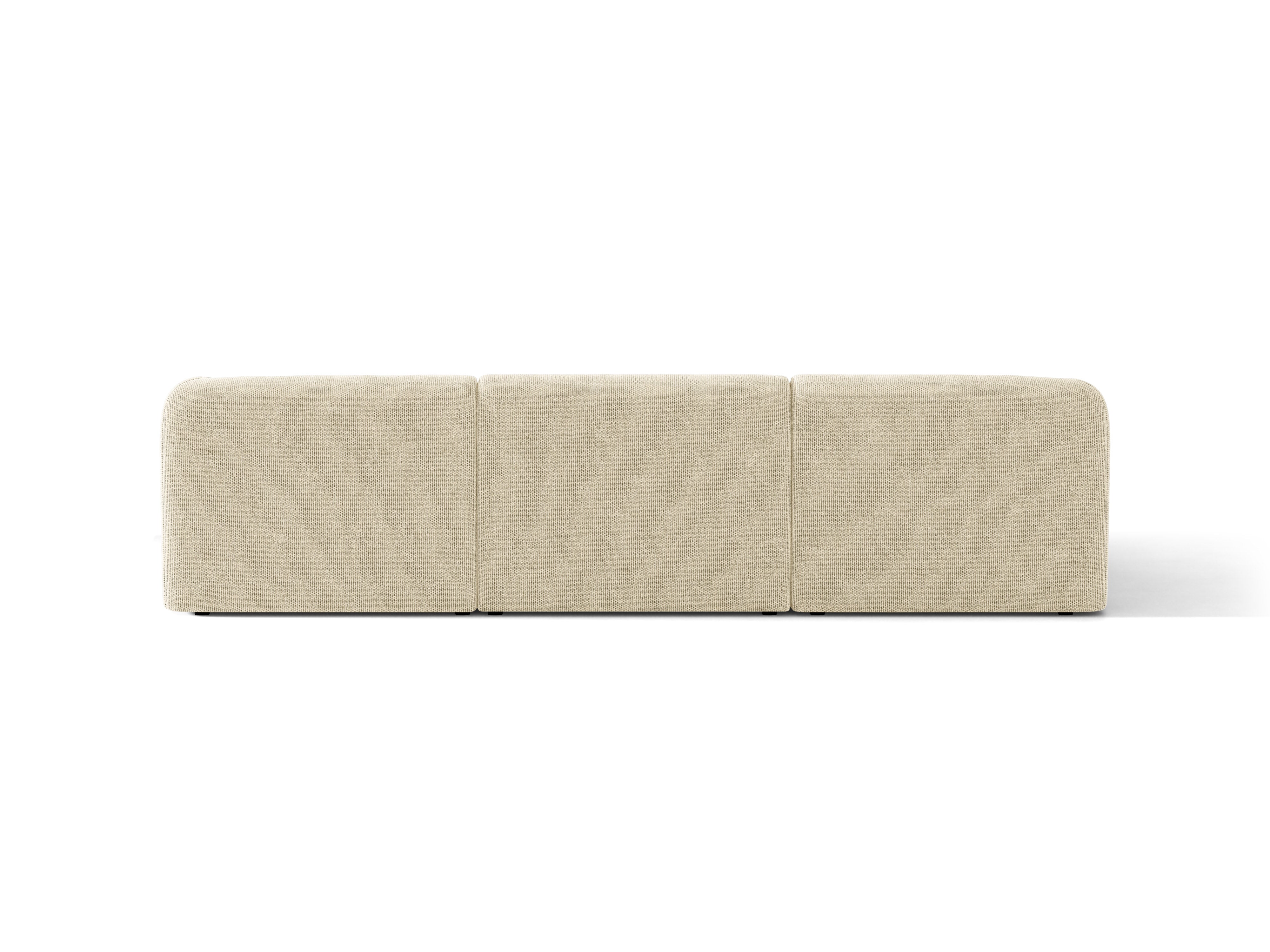4-sitziger linker Ecksofa MILEY hellbeige samtig