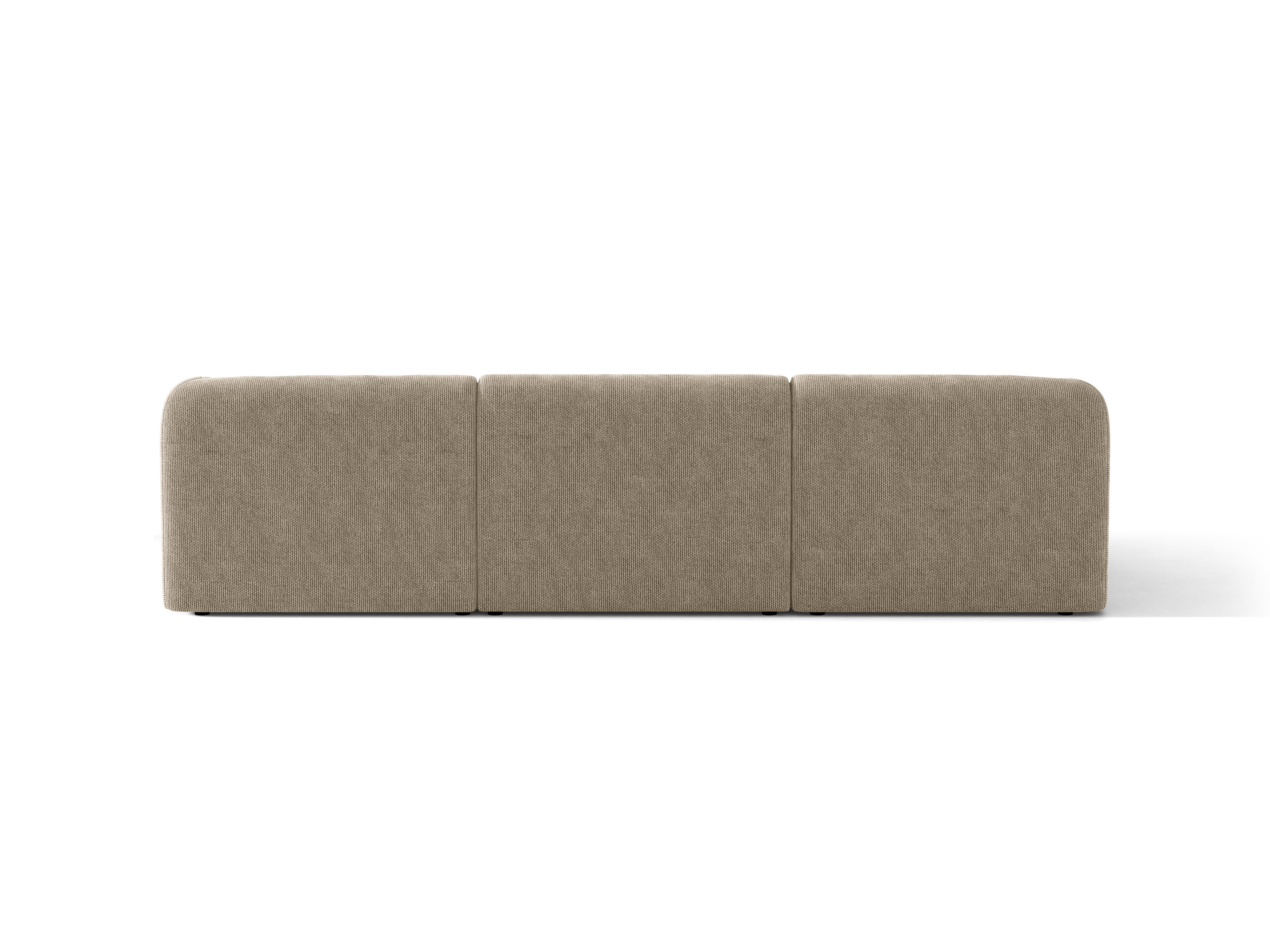 4-sitzige linke Eckcouch MILEY beige schimmernder Chenille