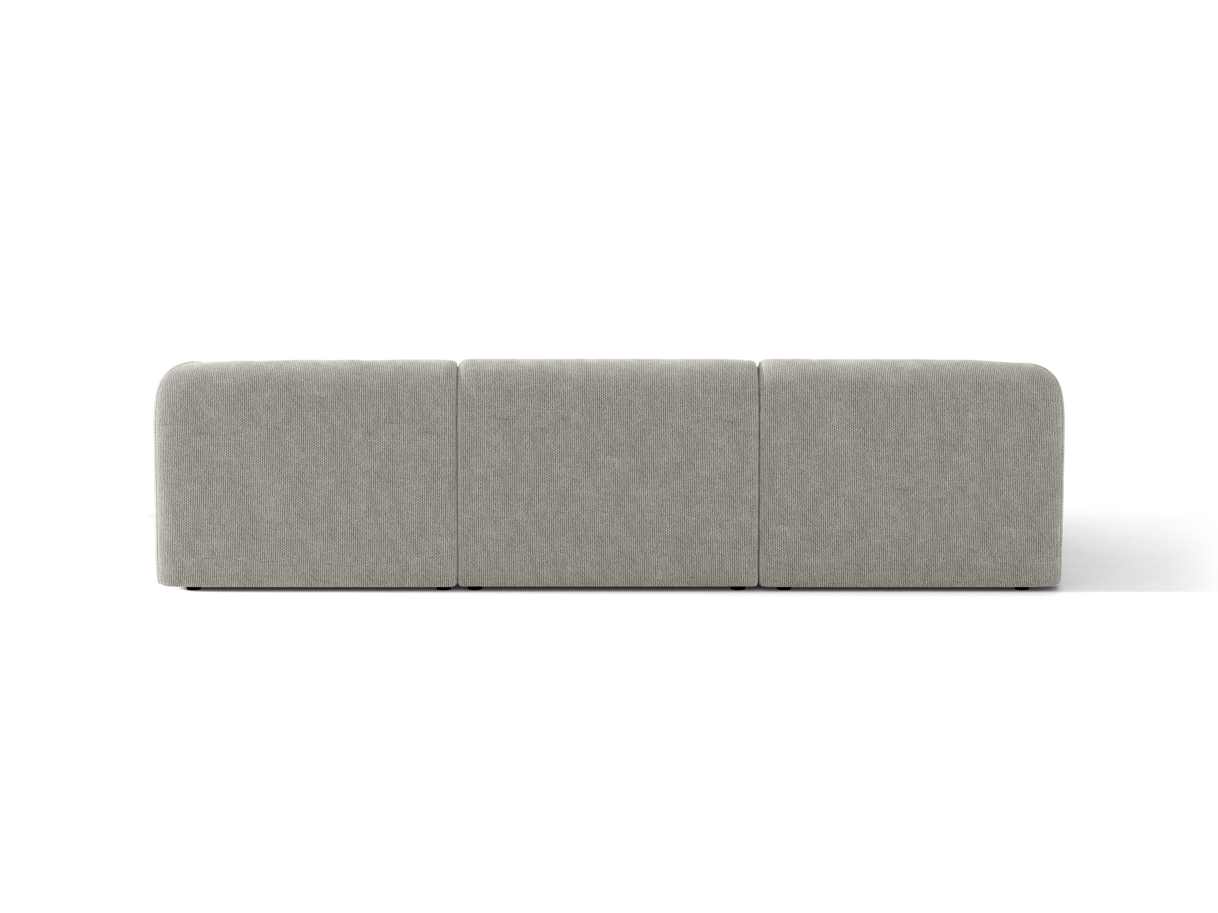 4-sitzige linke Eckcouch MILEY hellgraues, seidiges Chenille