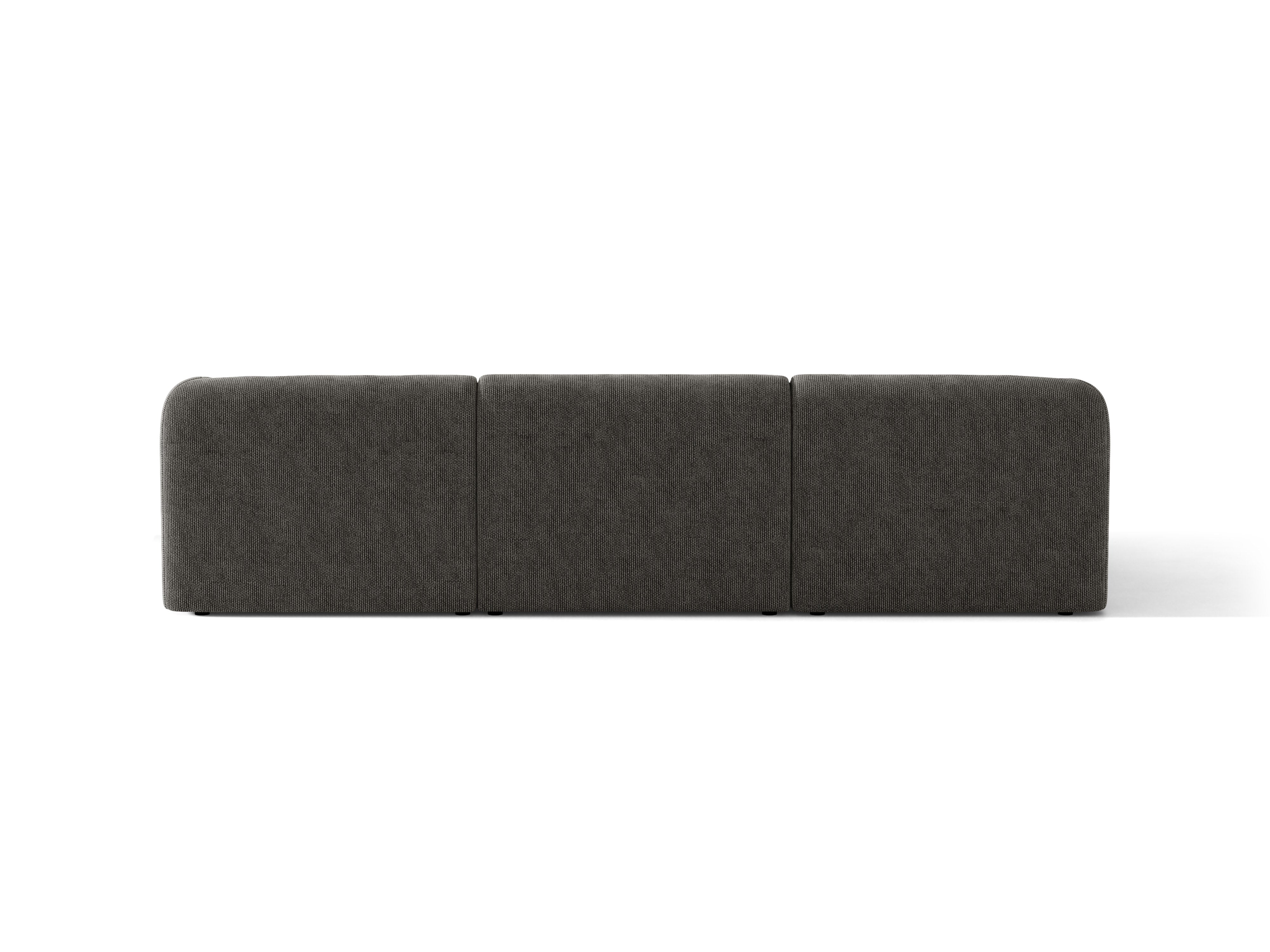 4-sitziges linksseitiges Ecksofa MILEY graues Chenille seidig