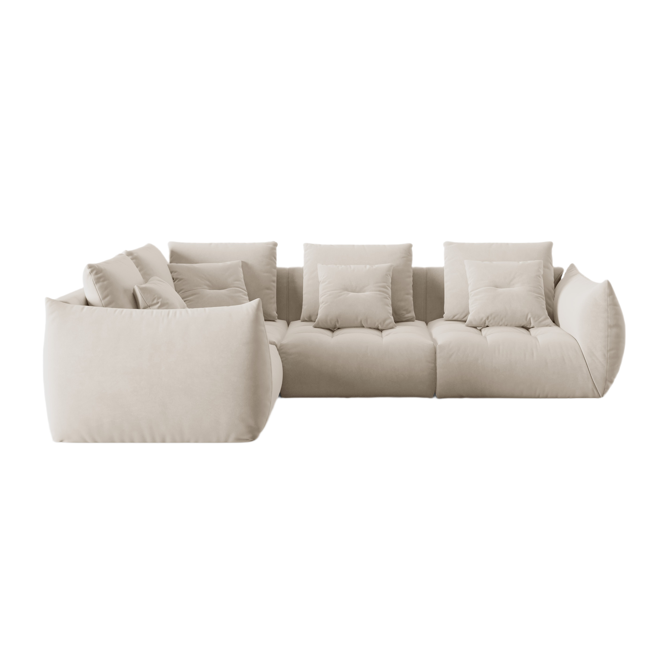 Samt modulares linke Ecksofa, "Bloom", 3 Sitze, Ecru, 316x216x95
In Europa gemacht