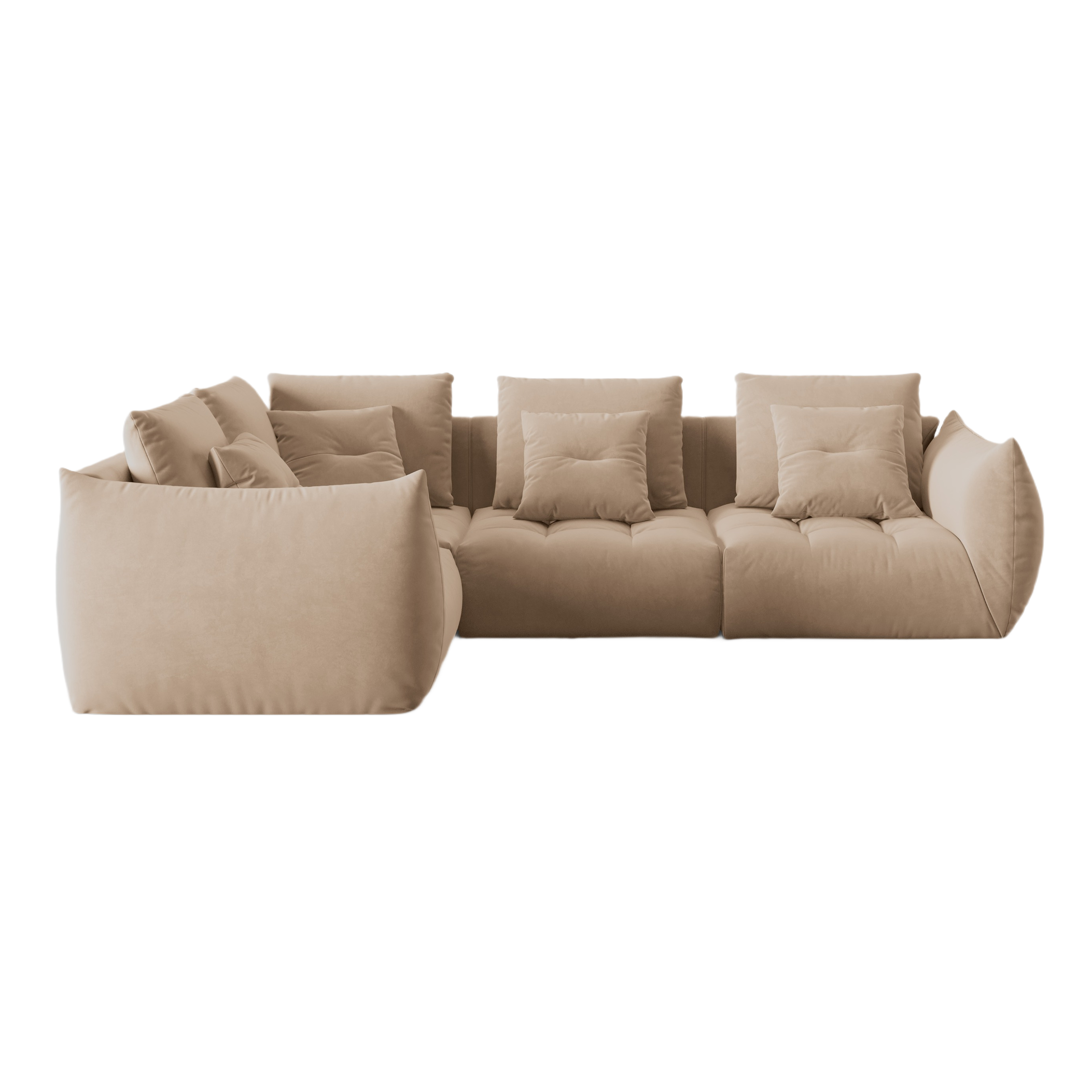 Samt modulares linke Ecksofa, "Bloom", 3 Sitze, Sand, 316x216x95
In Europa gemacht
