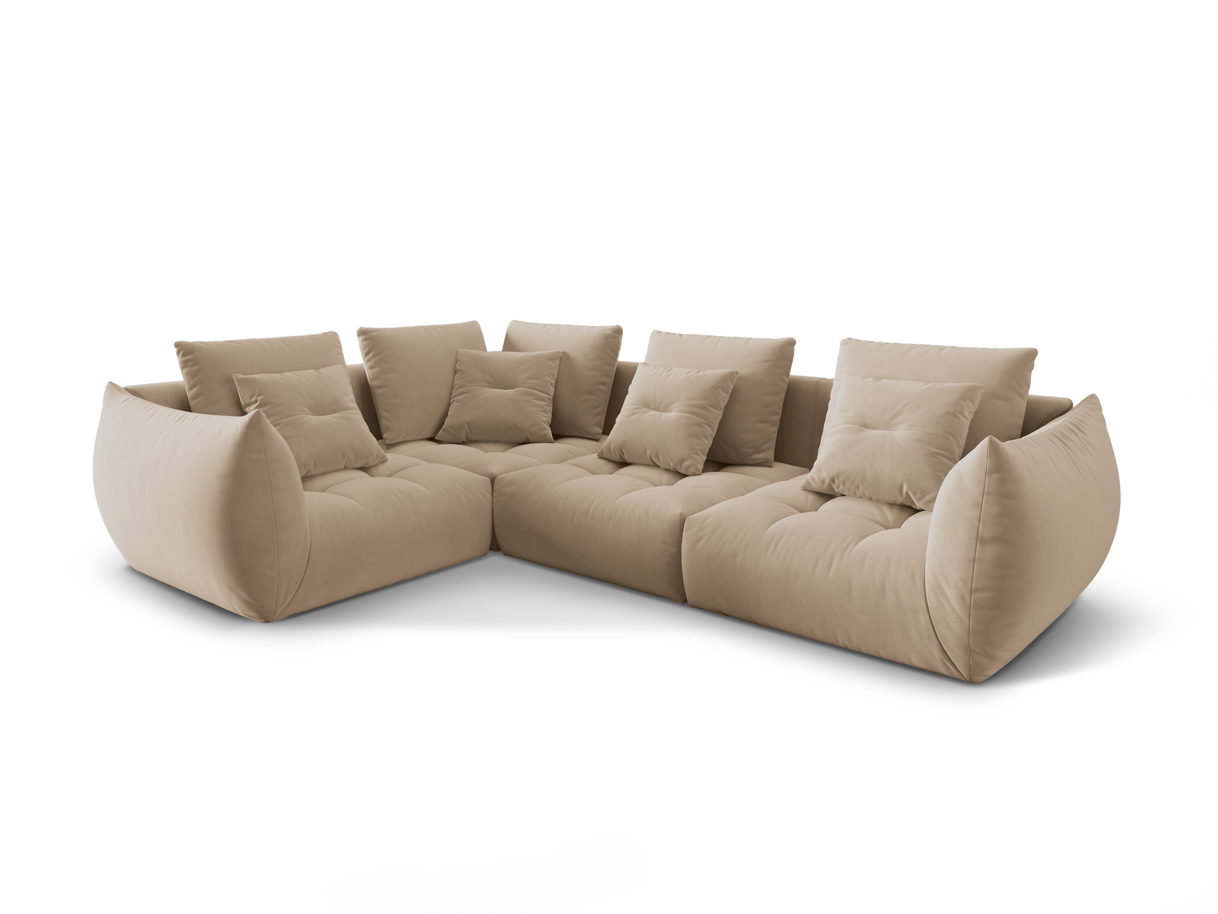 Samt modulares linke Ecksofa, "Bloom", 3 Sitze, Sand, 316x216x95
In Europa gemacht