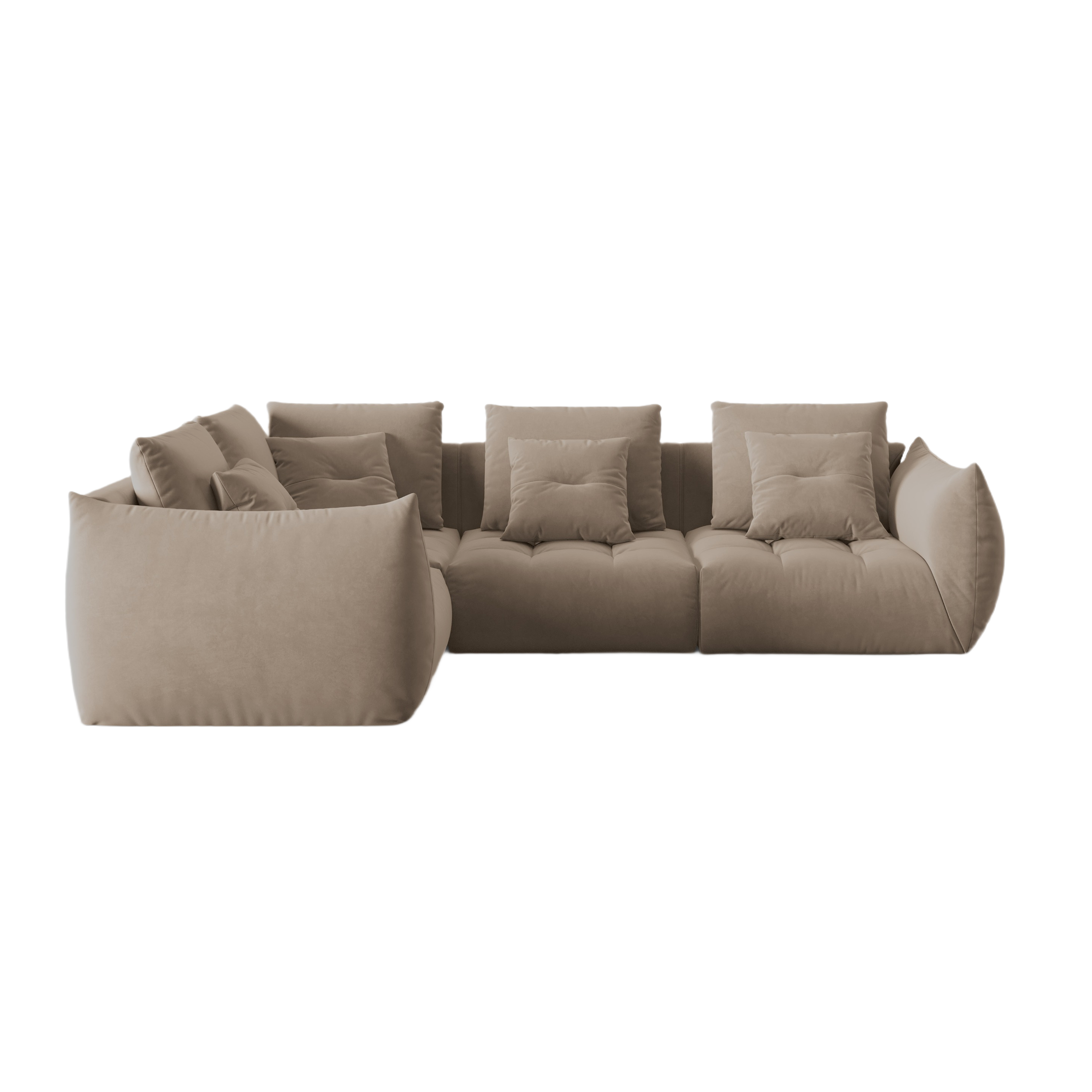 Samt modulares linke Ecksofa, "Bloom", 3 Sitze, hellbraun, 316x216x95
In Europa gemacht
