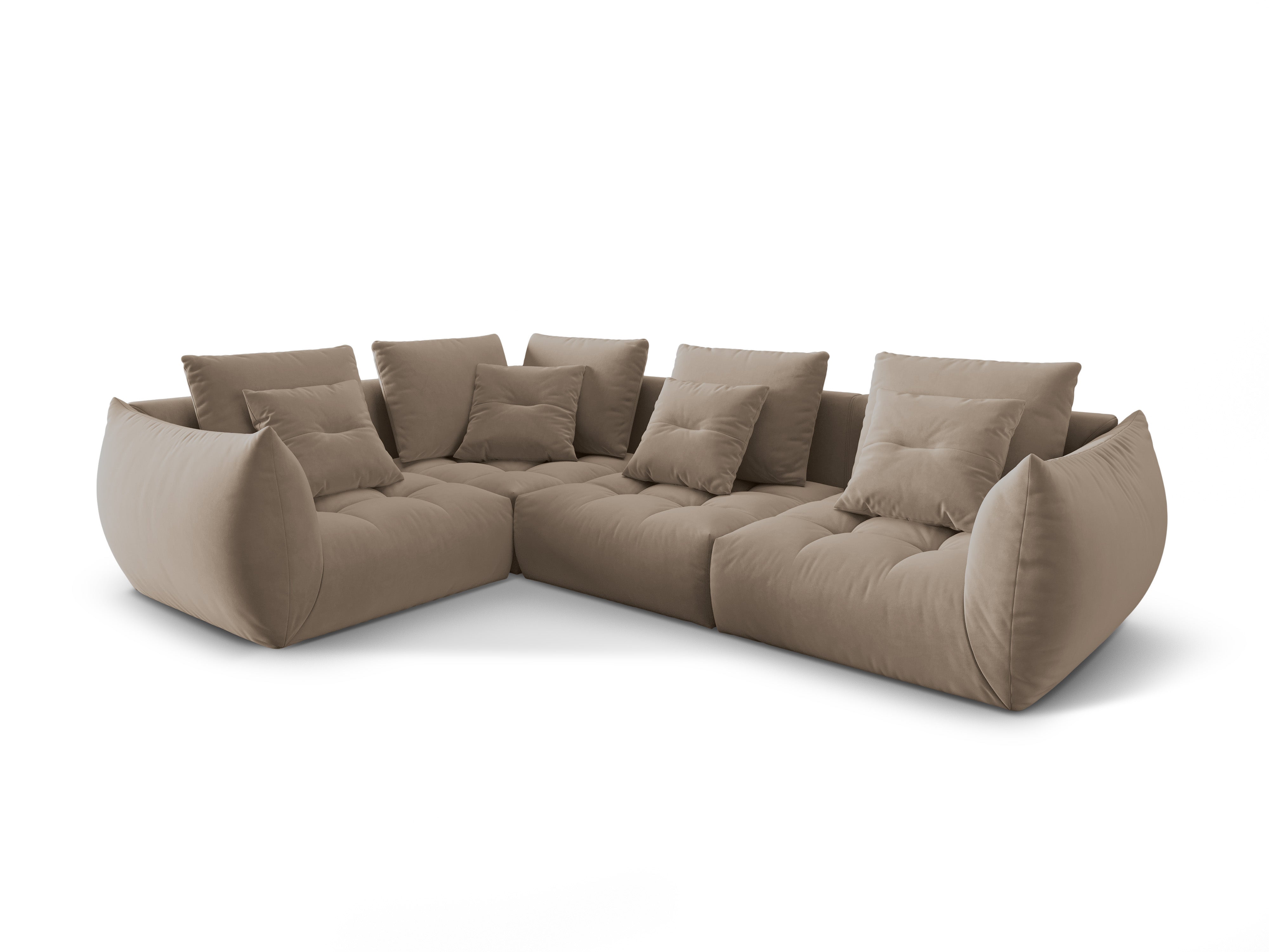 Samt modulares linke Ecksofa, "Bloom", 3 Sitze, hellbraun, 316x216x95
In Europa gemacht
