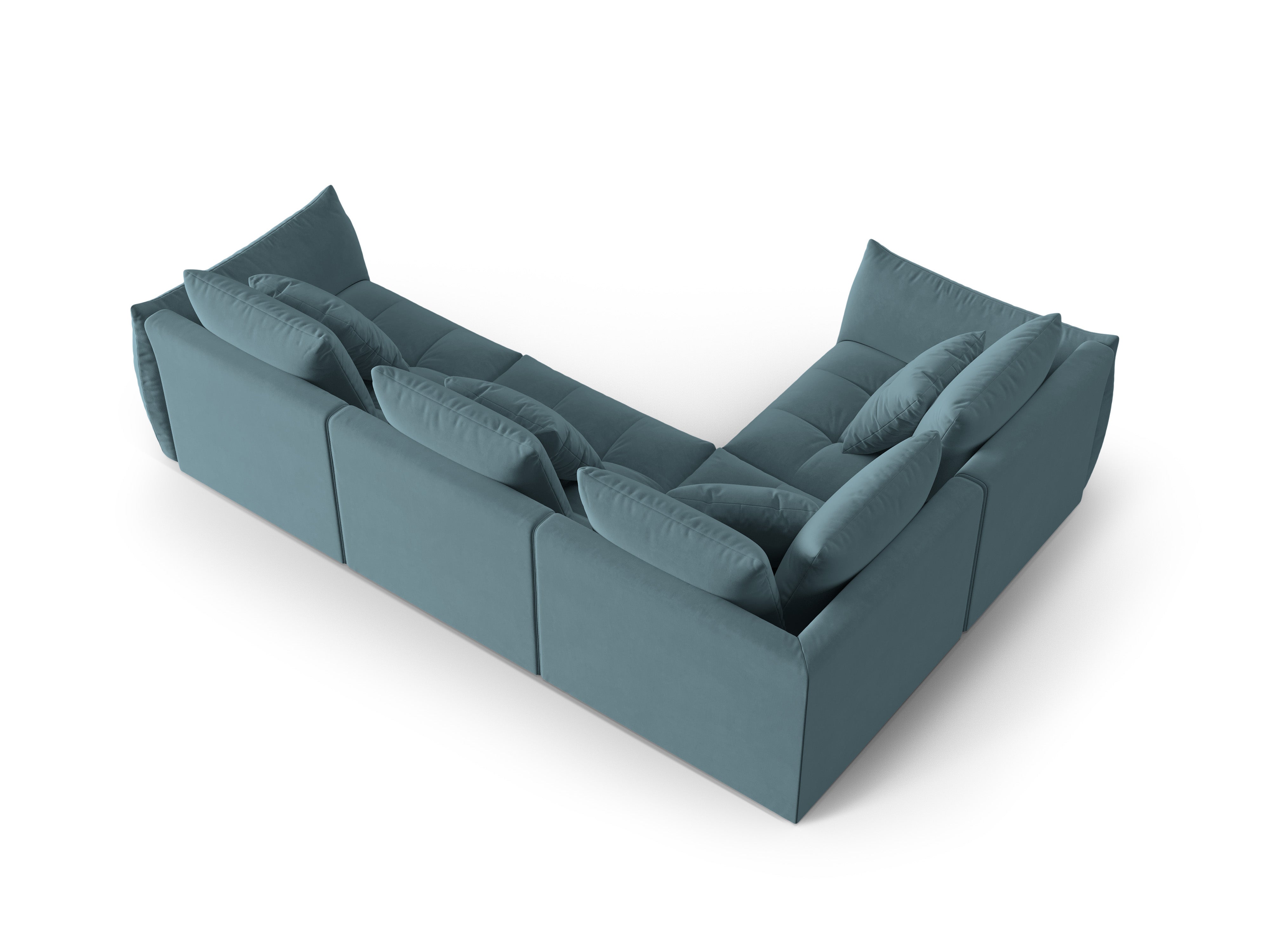 Samt modulares linke Ecksofa, "Bloom", 3 Sitze, Pastellblau, 316x216x95
In Europa gemacht