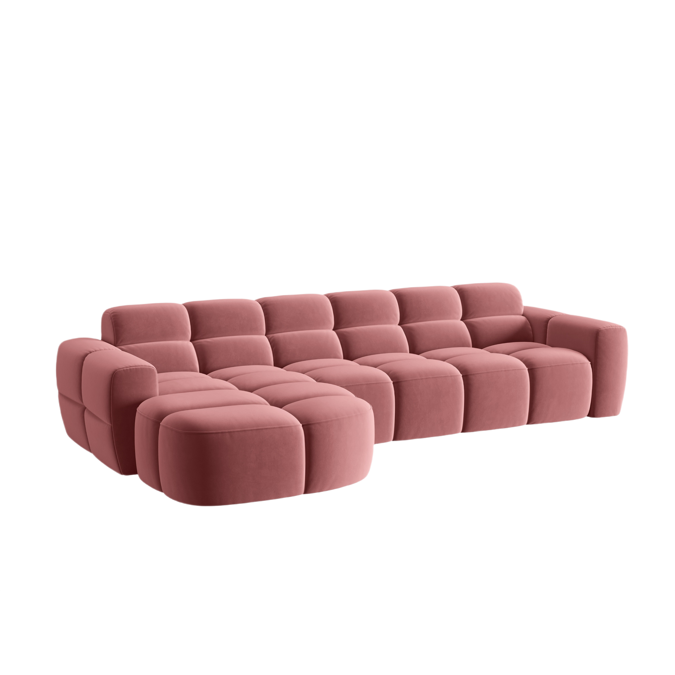 Left-facing velvet corner sofa LISA pink