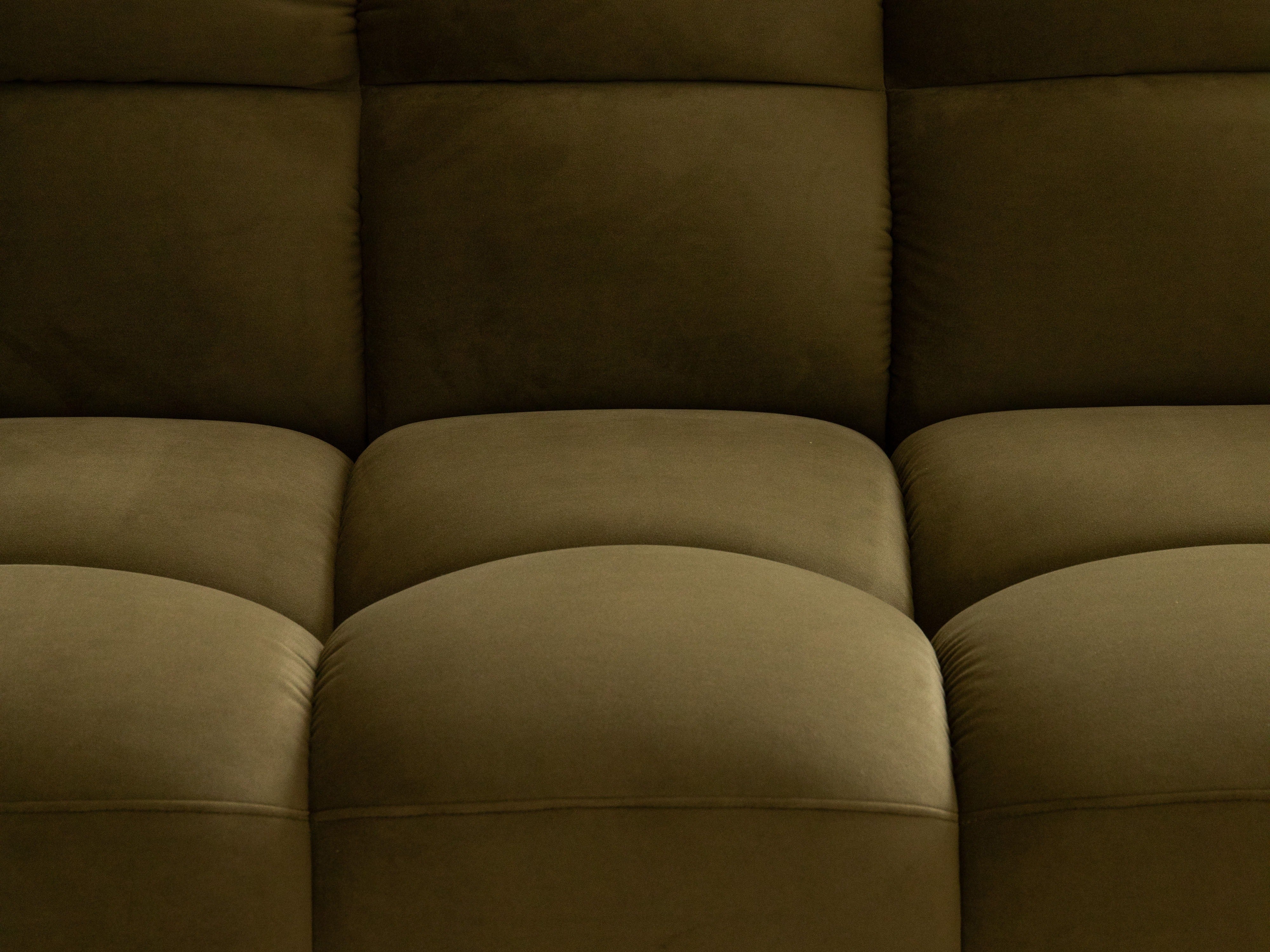 Right-facing panoramic corner sofa LISA sand chenille