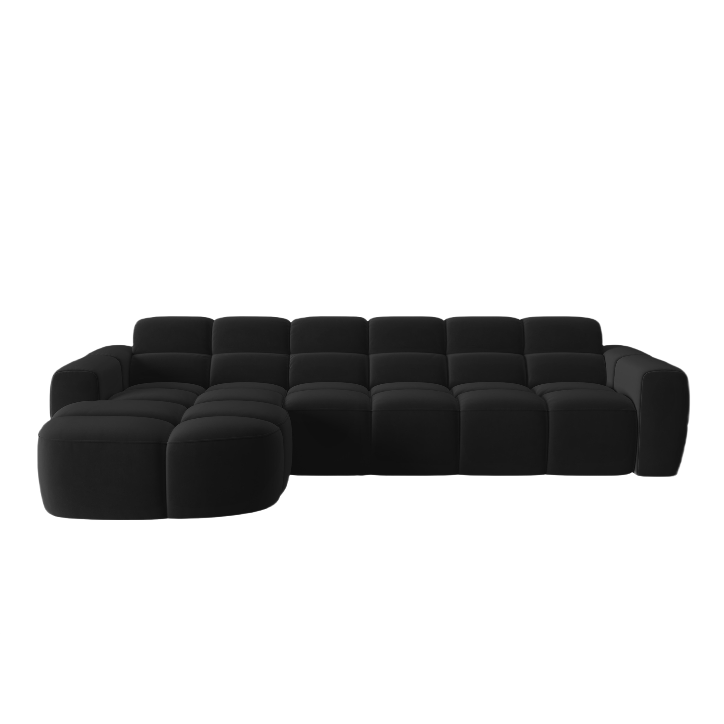 Samt-Ecksofa links LISA schwarz