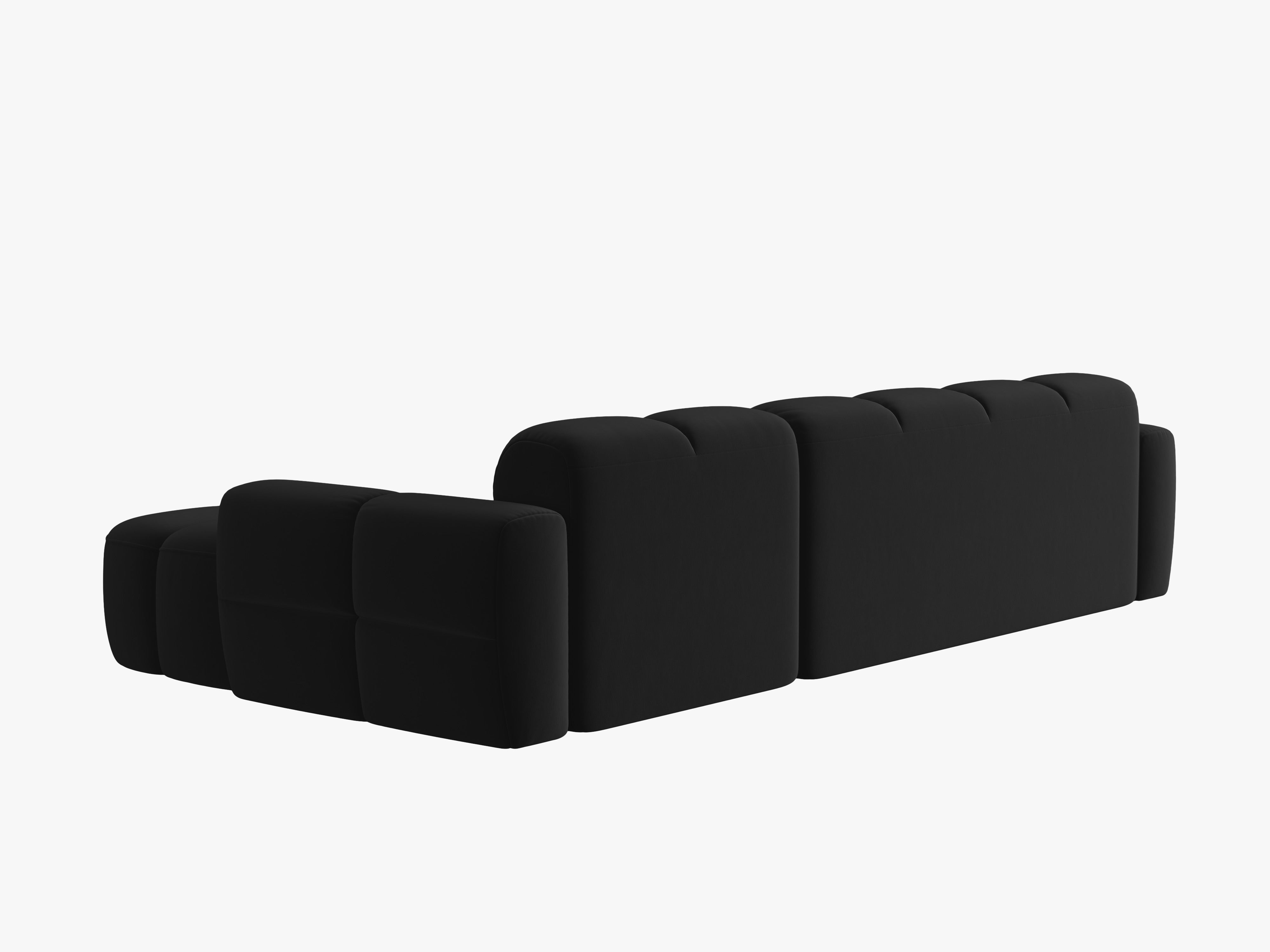Right-facing velvet corner sofa LISA black