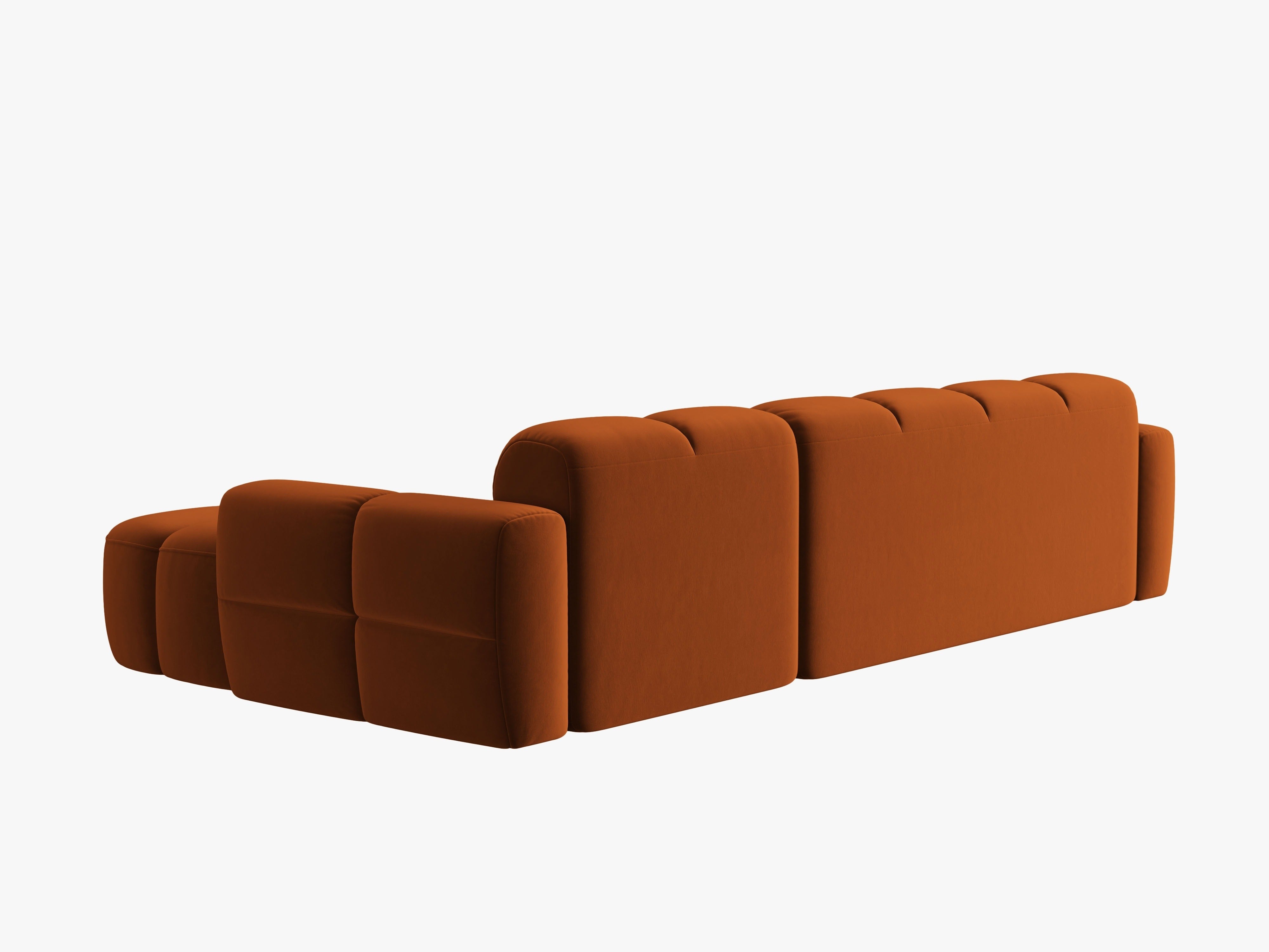 Samt-Ecksofa rechts LISA terrakotta