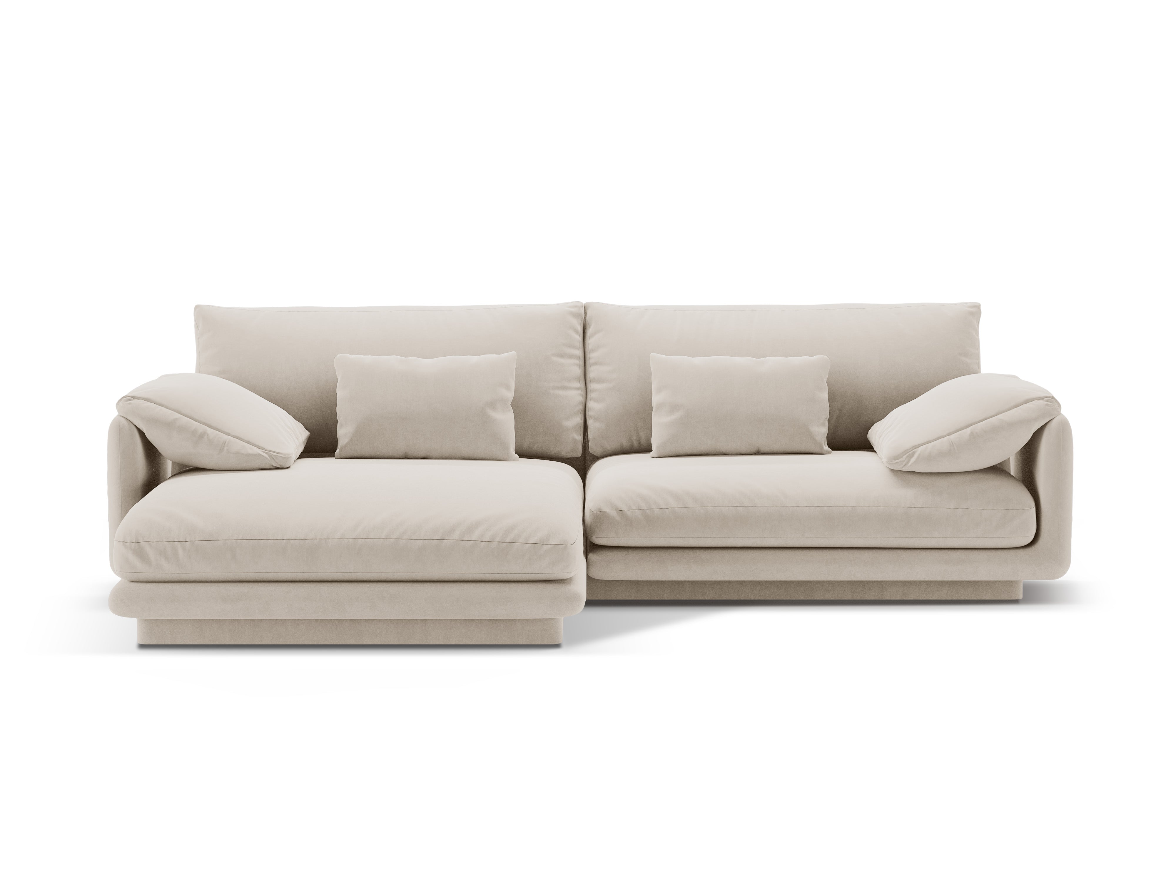 Velvet corner of 4-person left-sided Torino Ecru