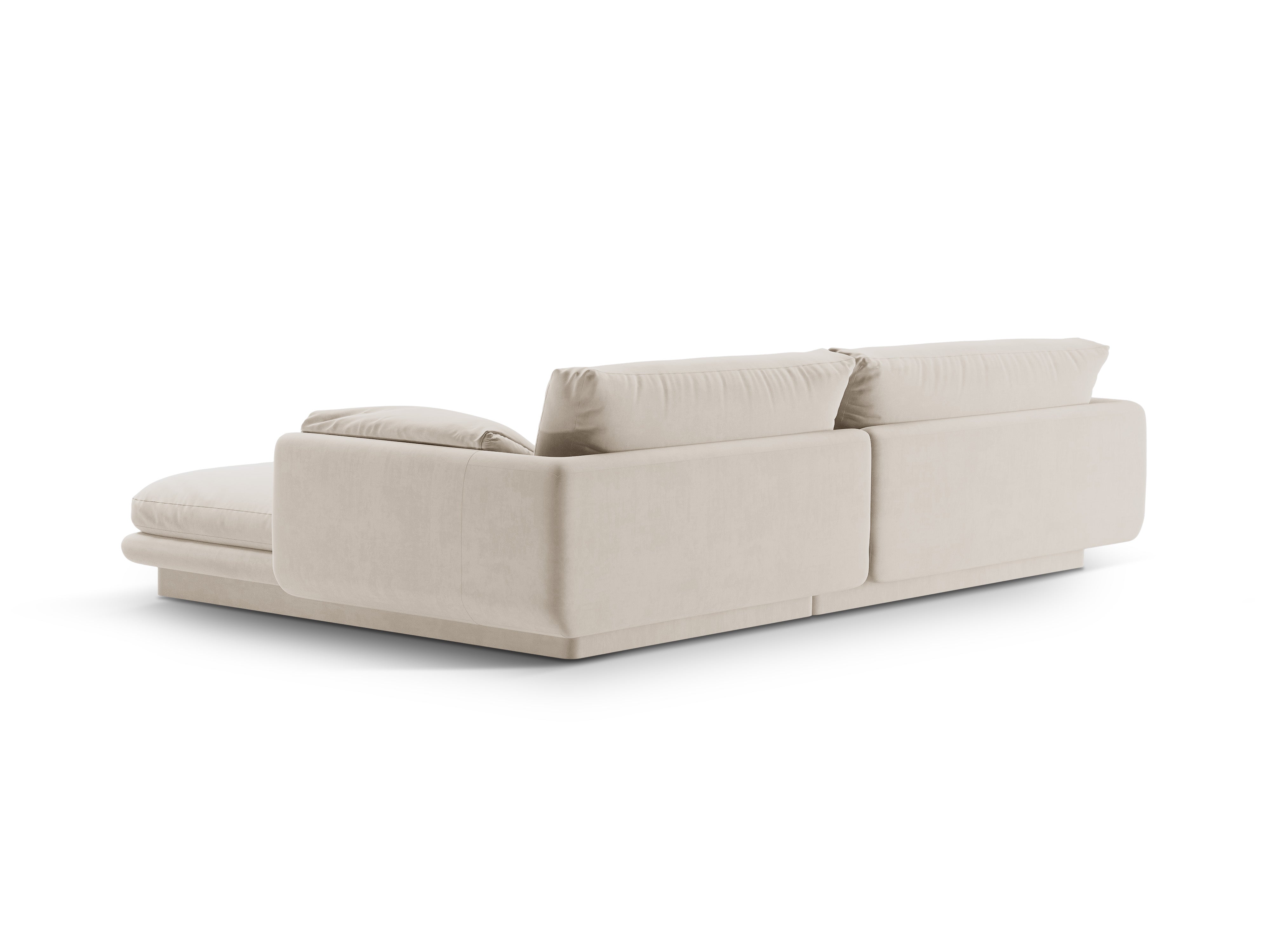 Velvet corner of 4-person left-sided Torino Ecru