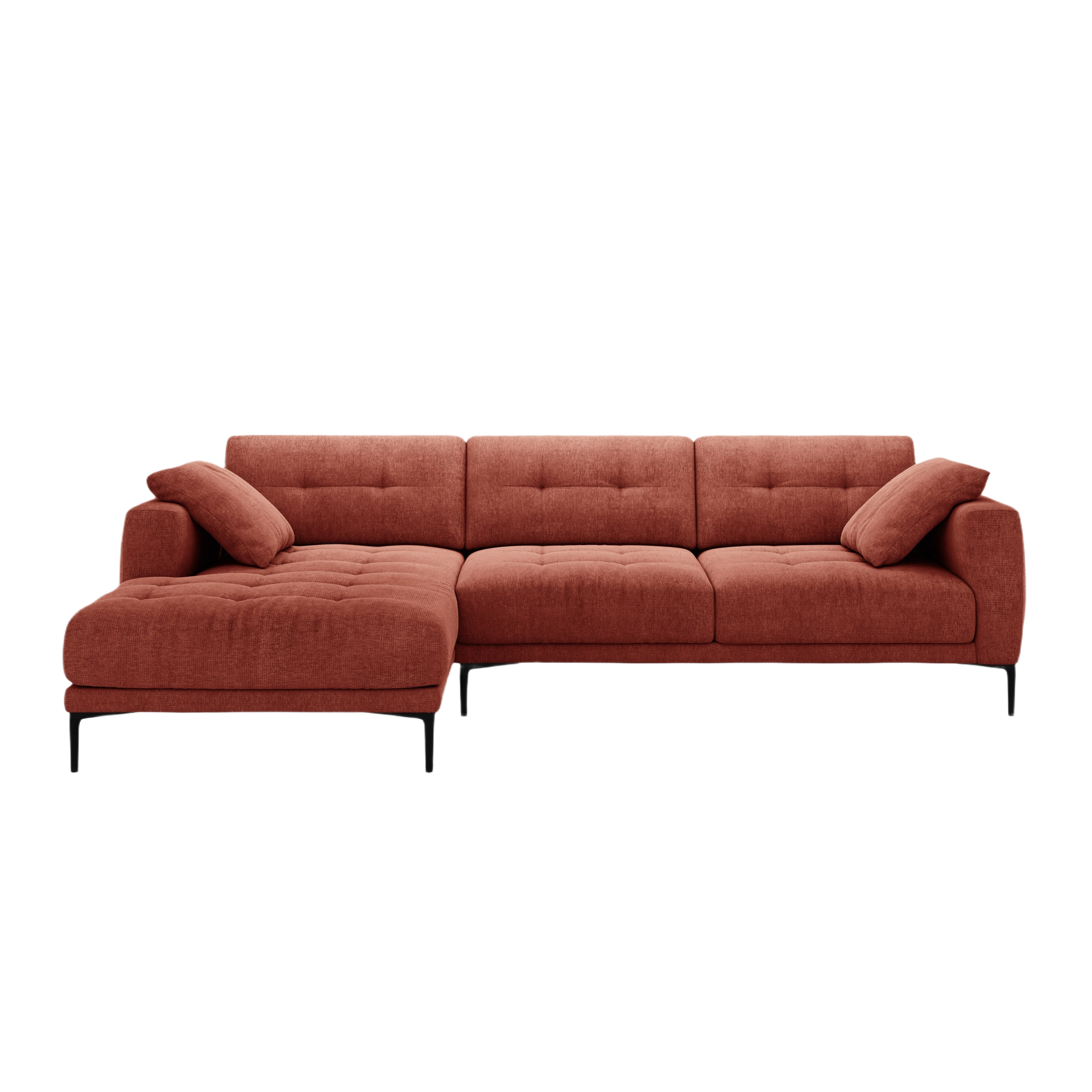 Left-sided corner sofa BEMY coral chenille