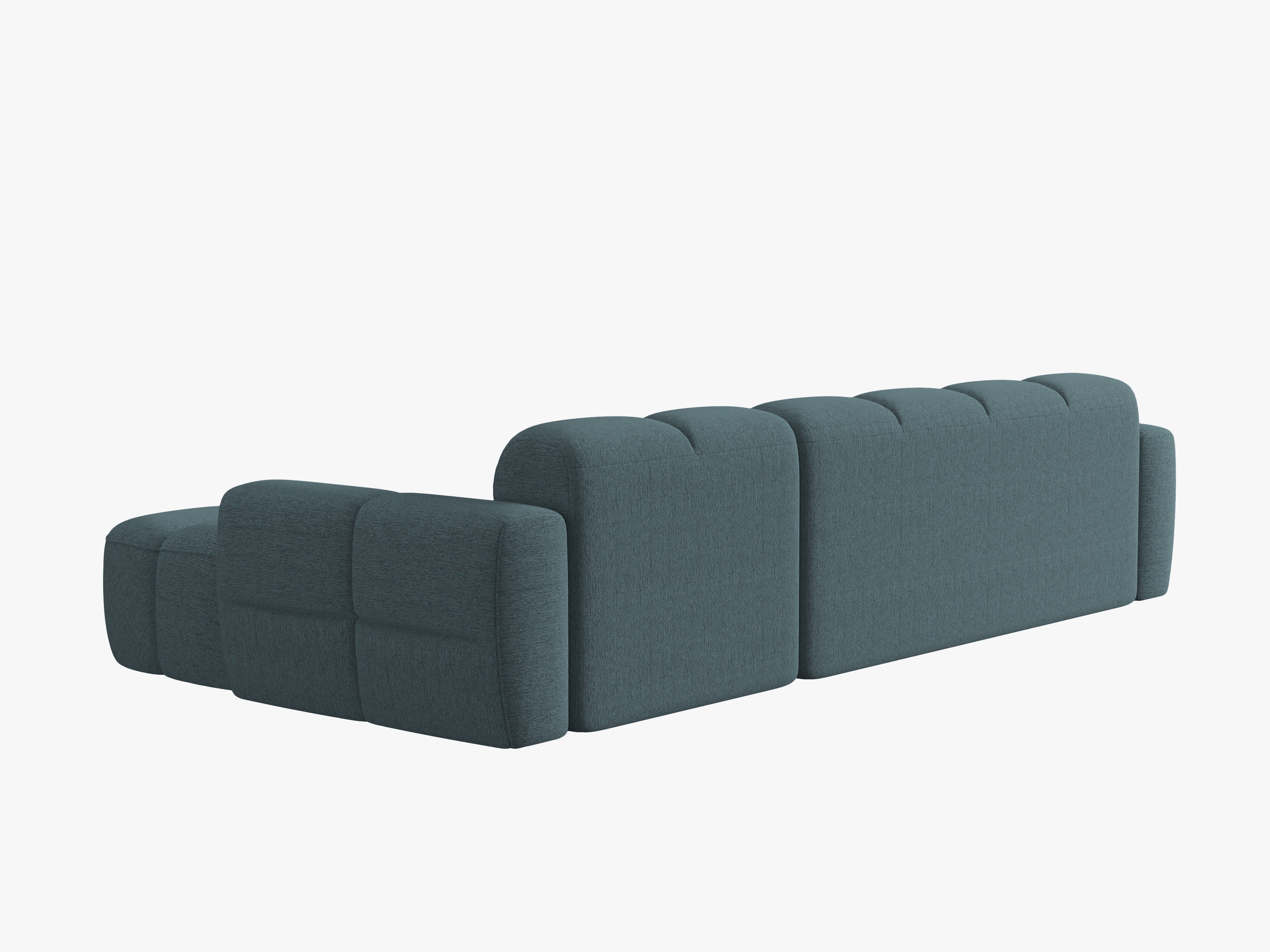 Rechtsseitige Eckcouch LISA hellblaues Chenille