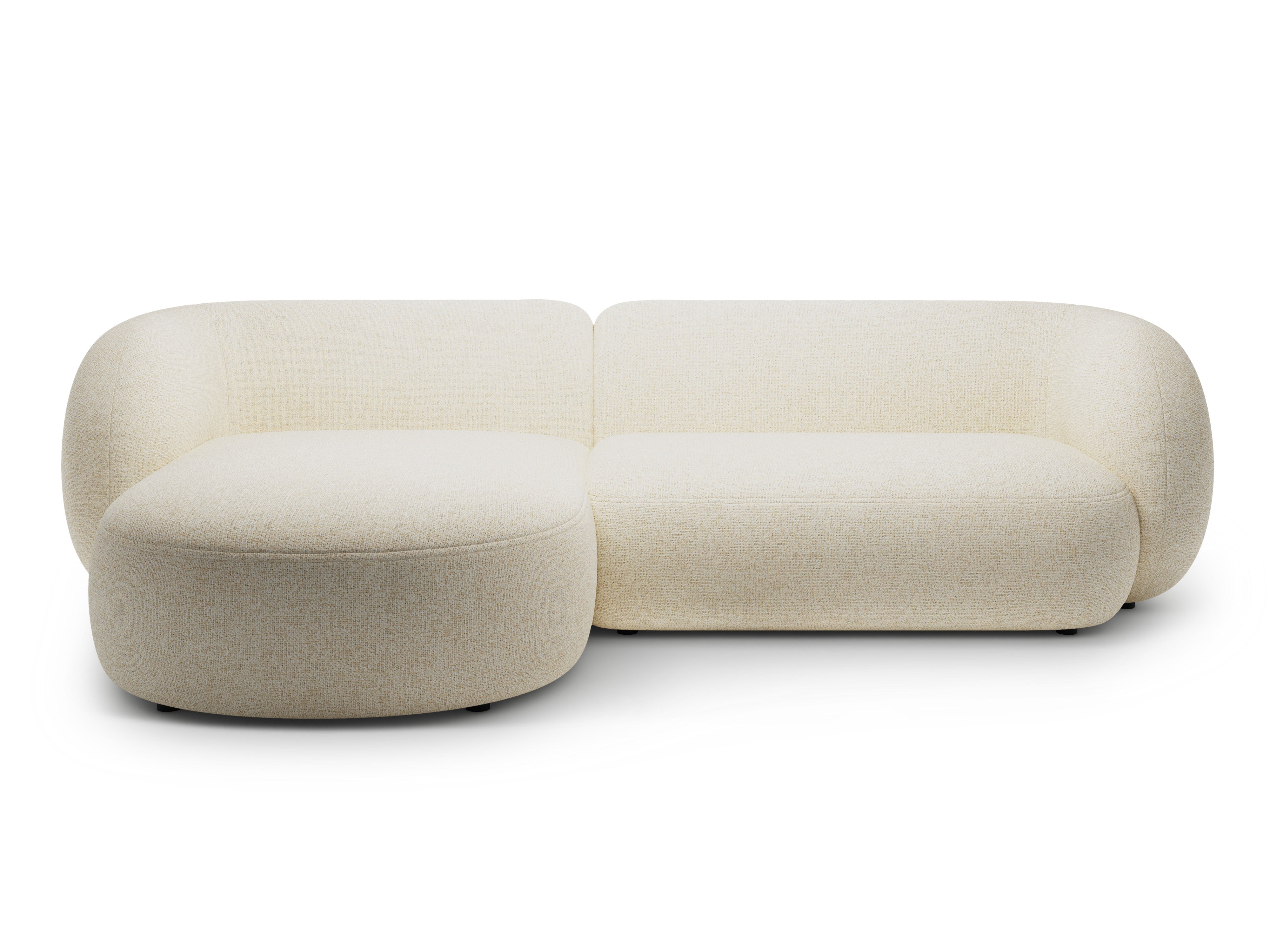 Linksseitiges 3-Sitzer-Sofa KATE hellbeige Melange