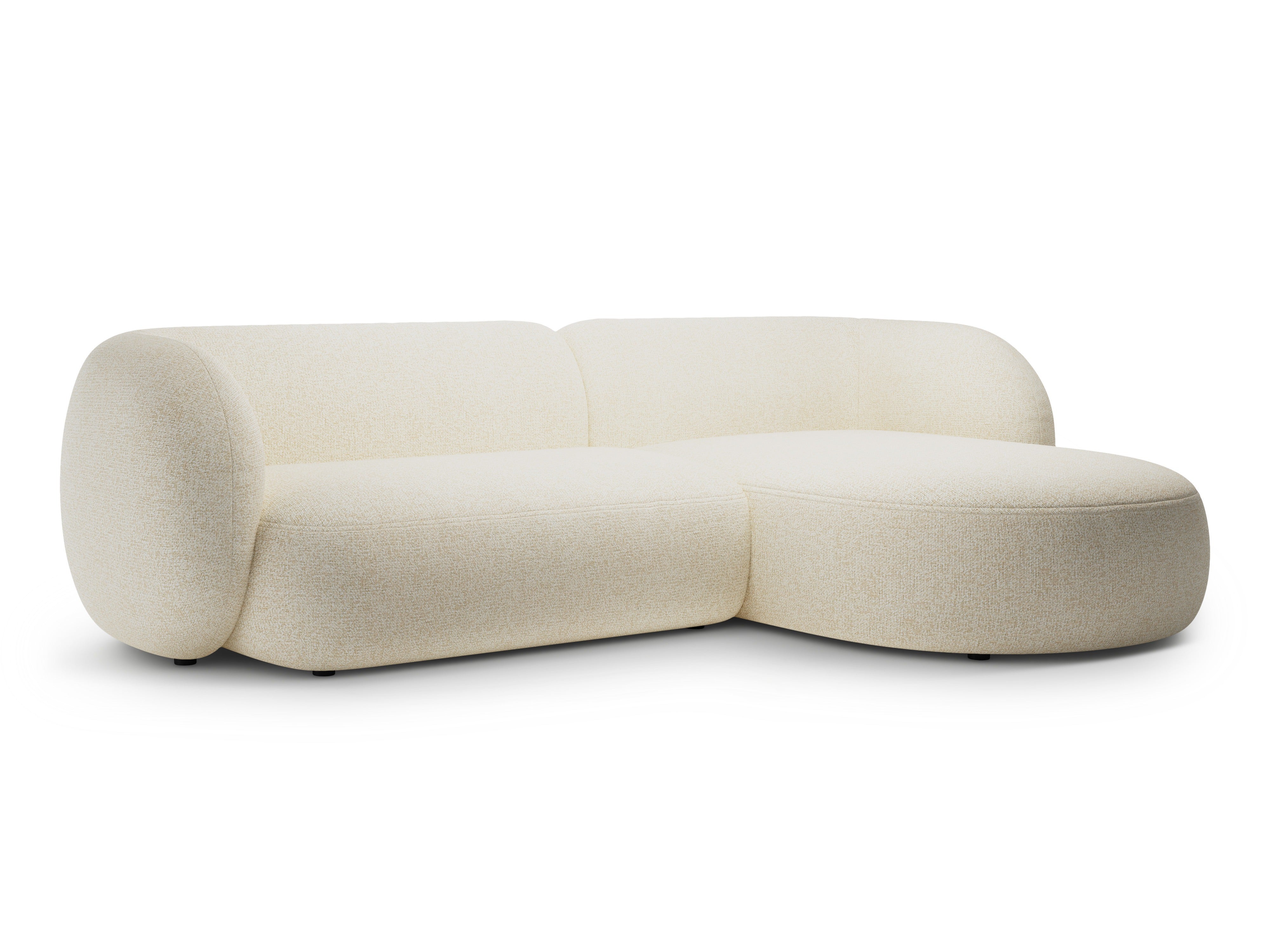 Rechtsseitige 3-Sitzer-Eckcouch KATE hellbeige Melange