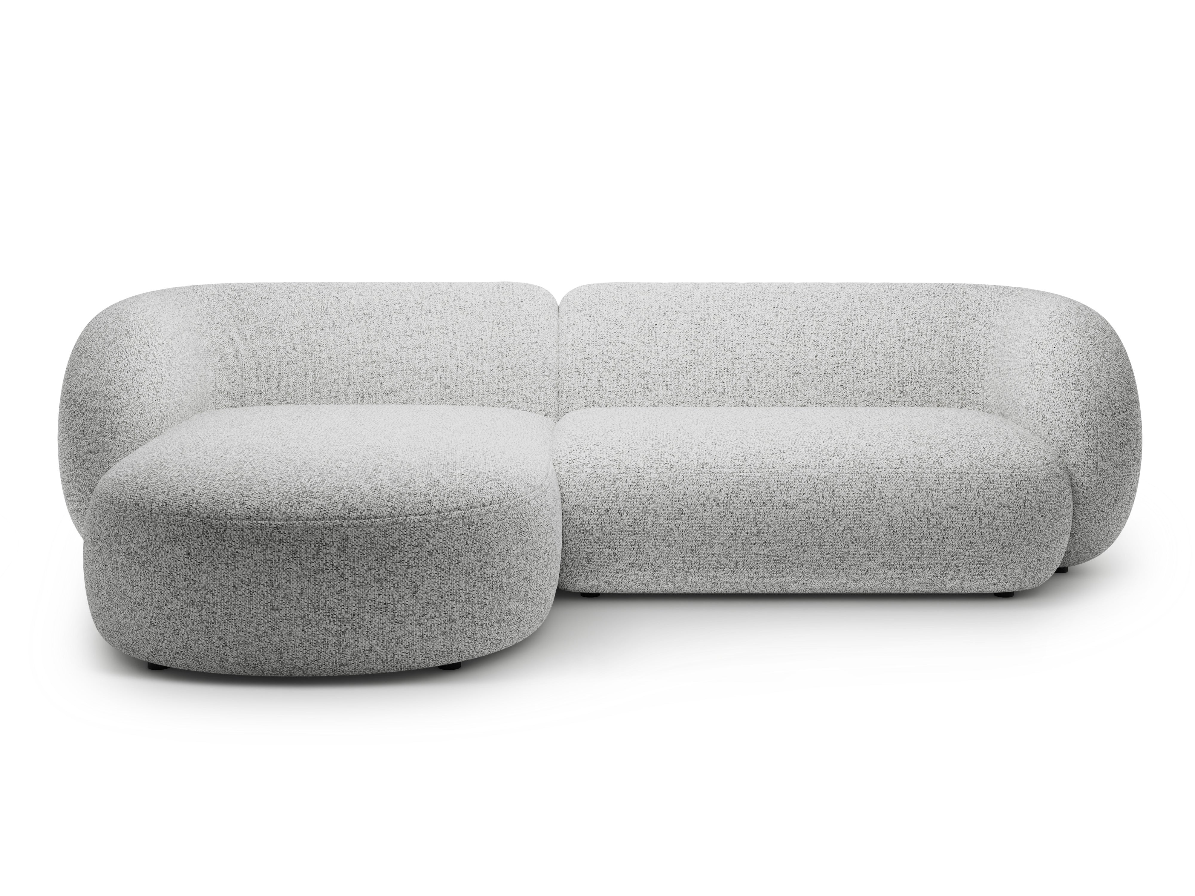 Linksseitiges 3-Sitzer-Sofa KATE hellgrau Melange