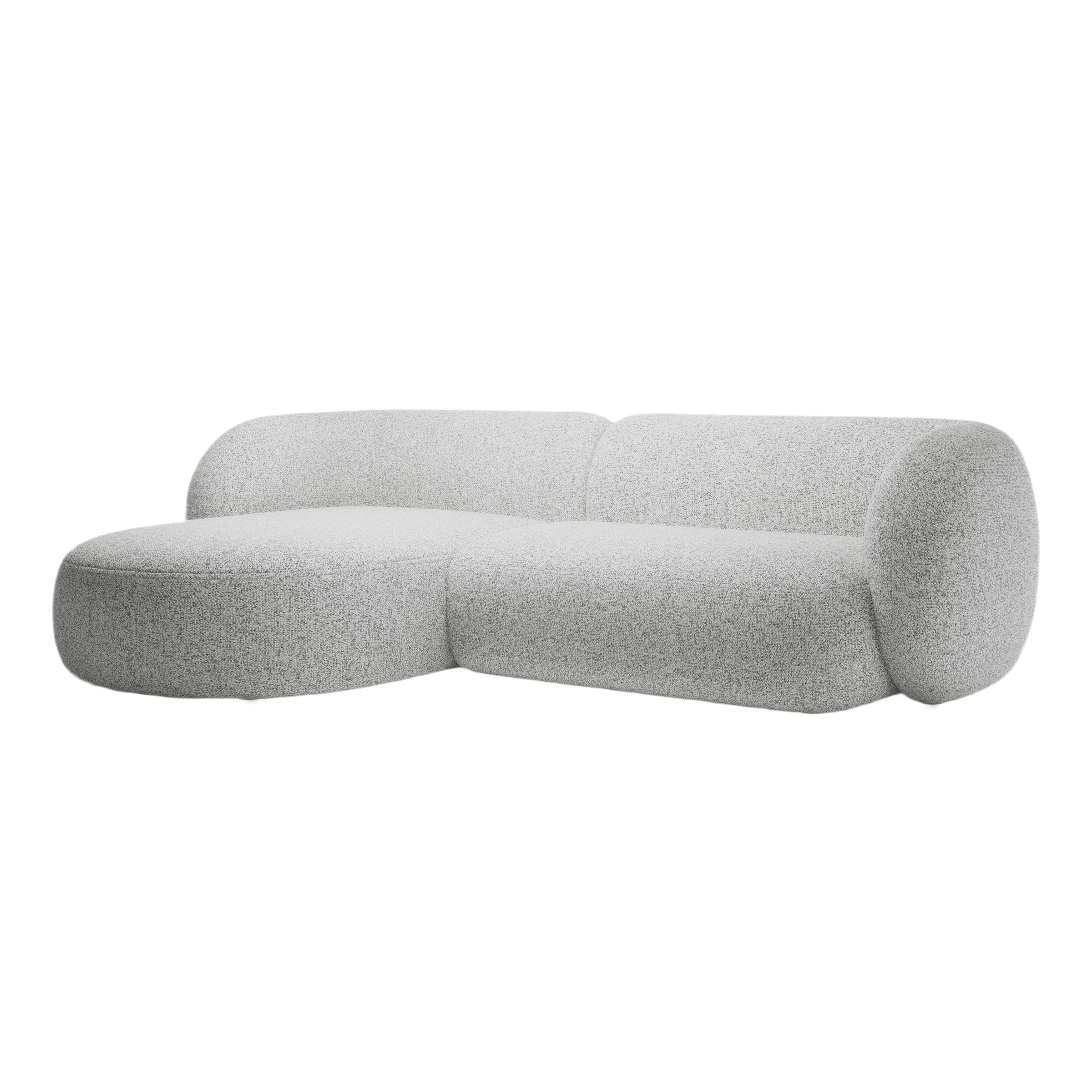 Linksseitiges 3-Sitzer-Sofa KATE hellgrau Melange