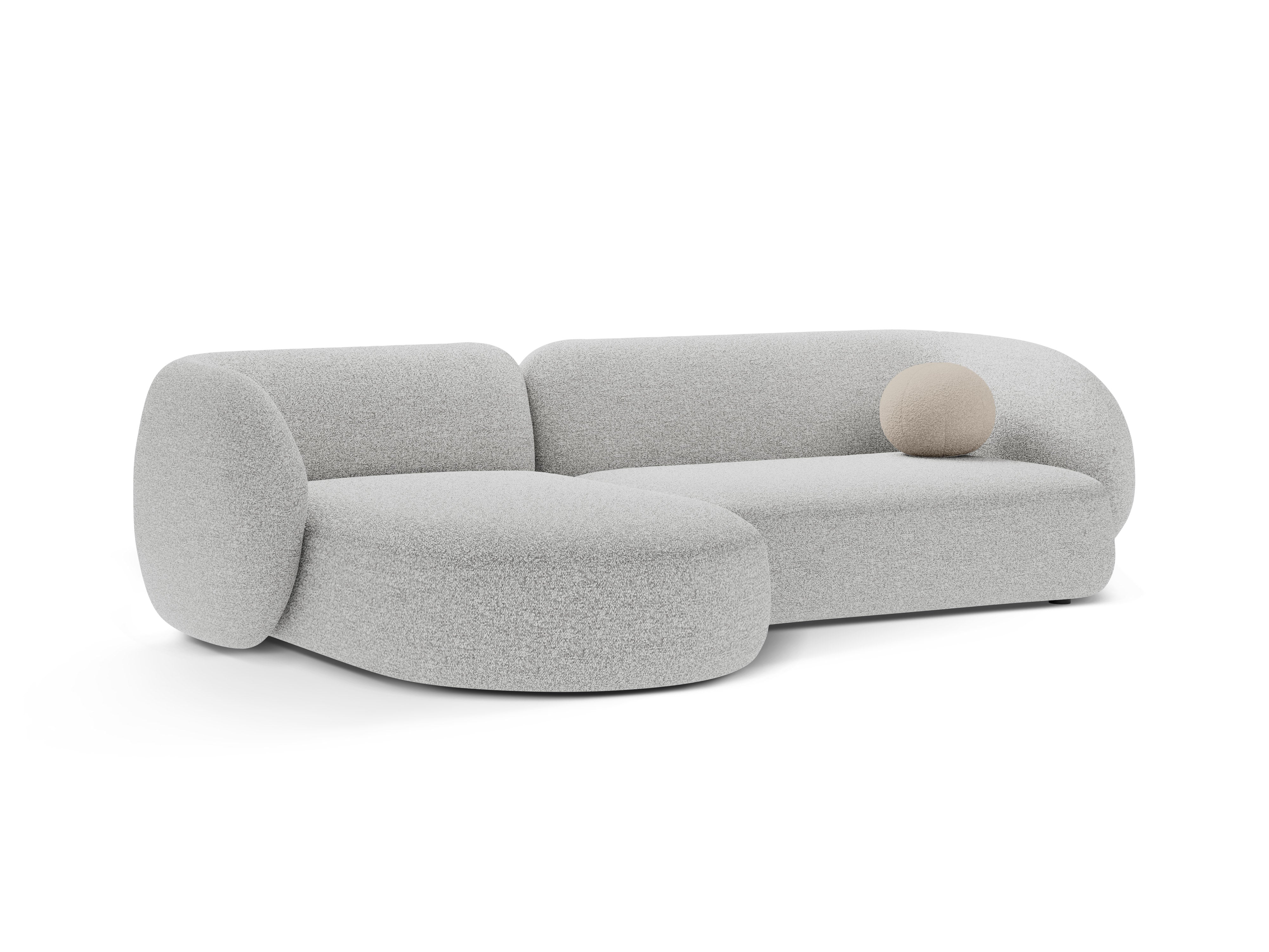 Linksseitiges 3-Sitzer-Sofa KATE hellgrau Melange