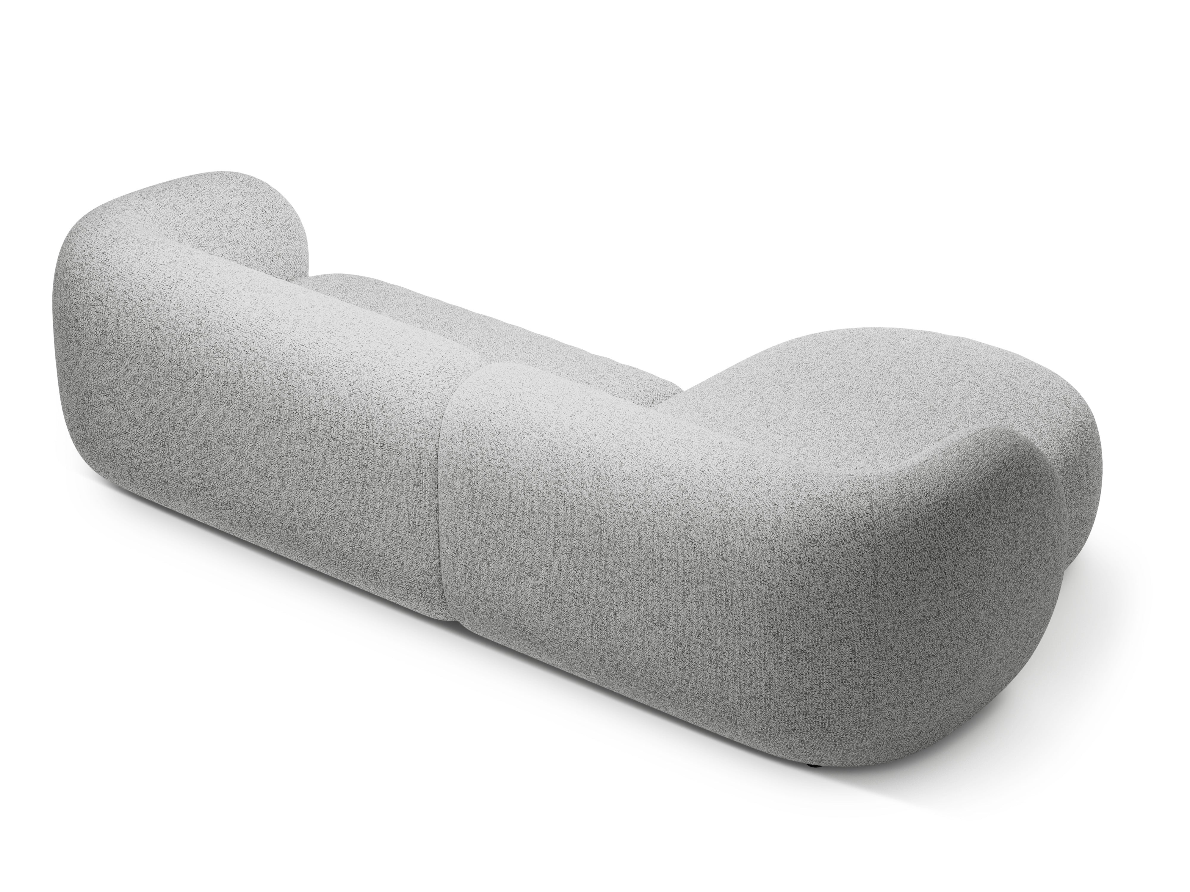 Linksseitiges 3-Sitzer-Sofa KATE hellgrau Melange