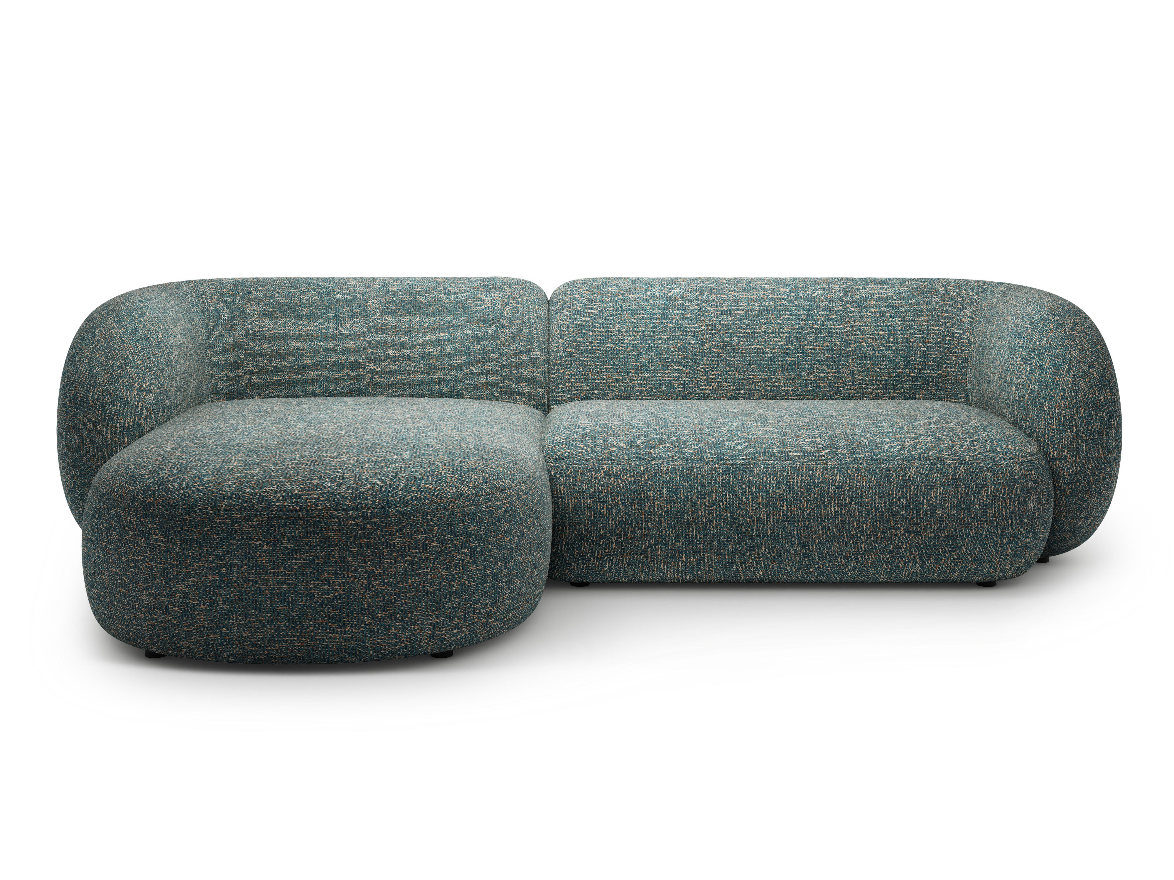 Linksseitiges 3-Sitzer-Sofa KATE in blauer Melange
