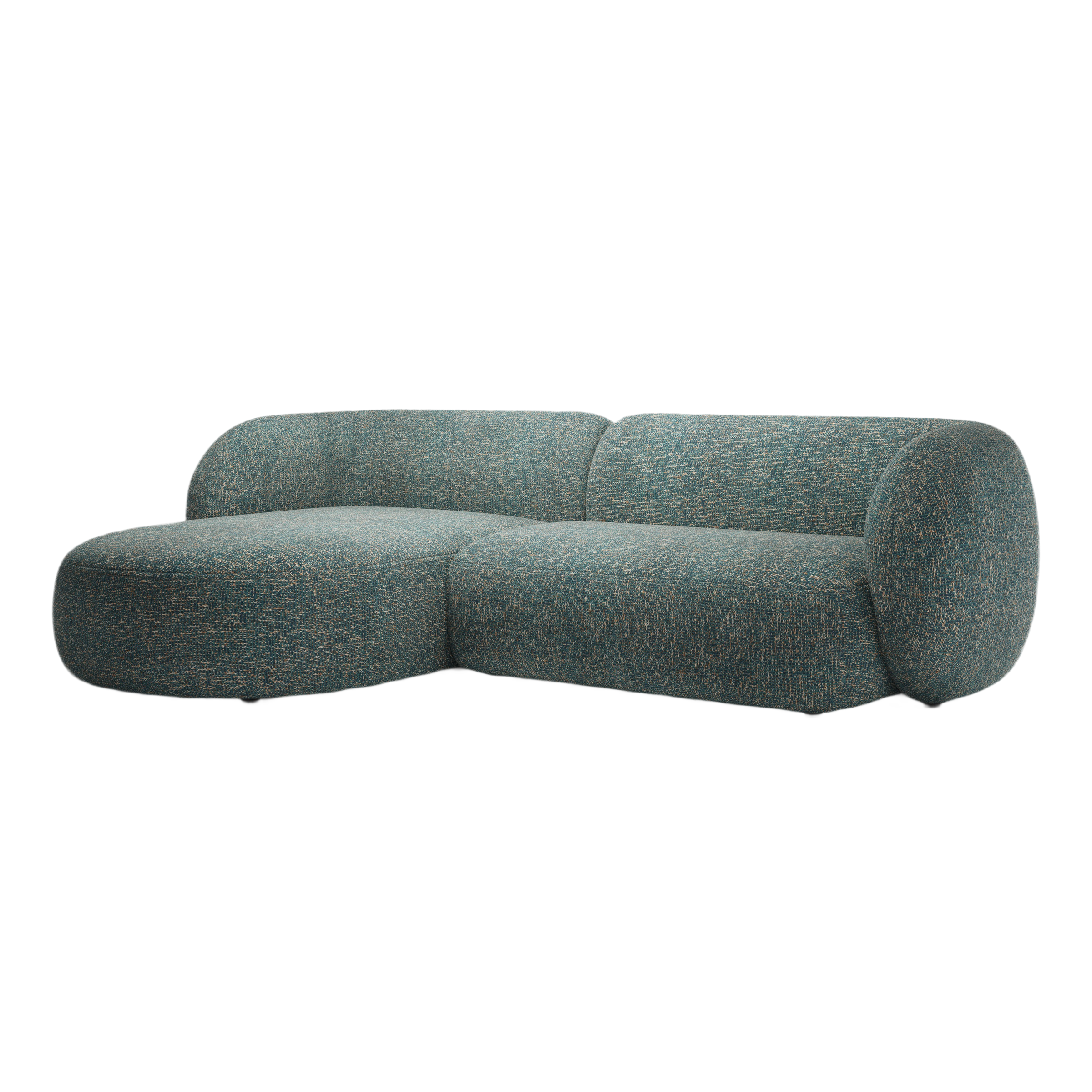 Linksseitiges 3-Sitzer-Sofa KATE in blauer Melange