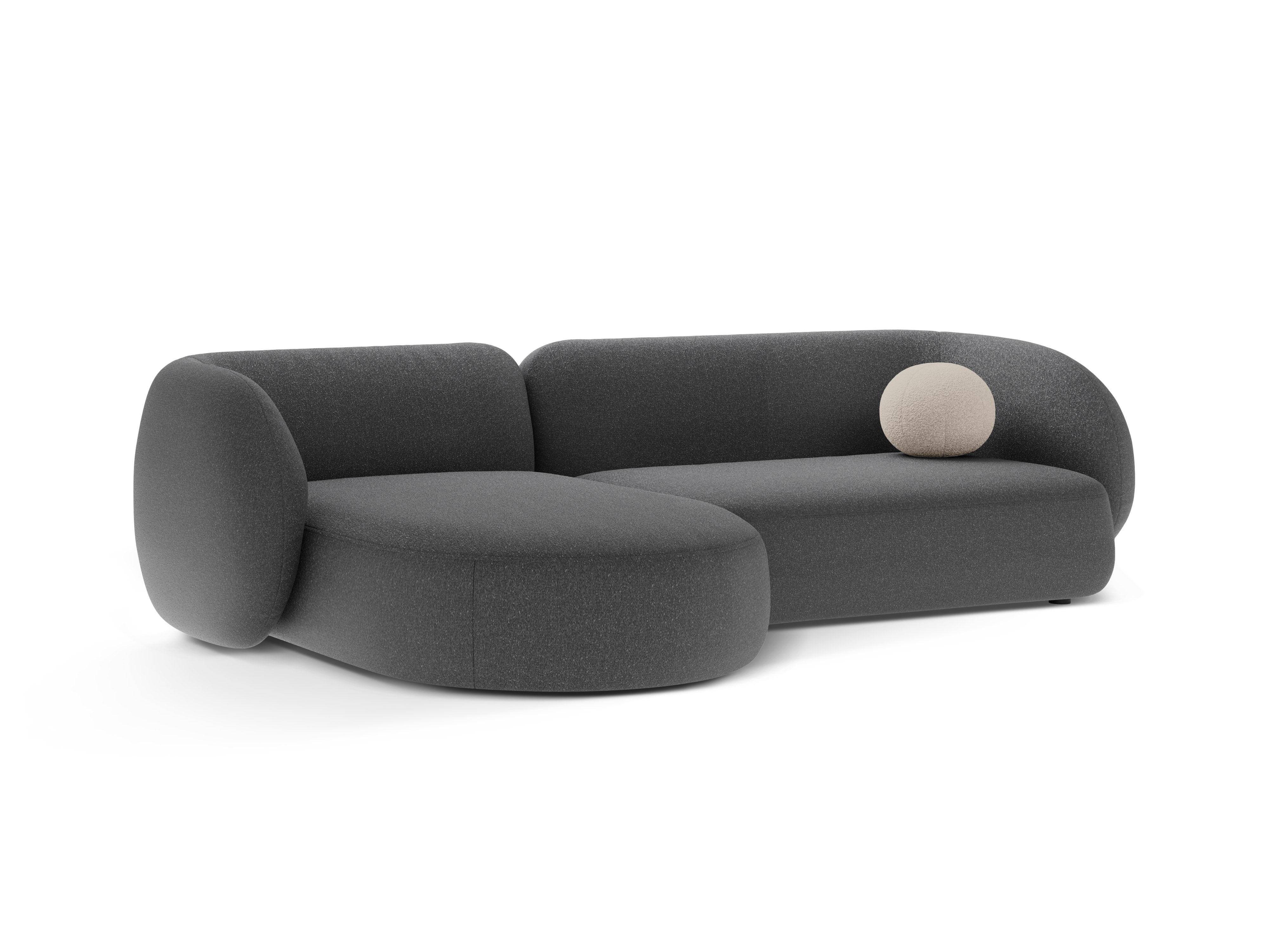 Linksseitiges 3-Sitzer-Sofa KATE dunkelgrau Melange