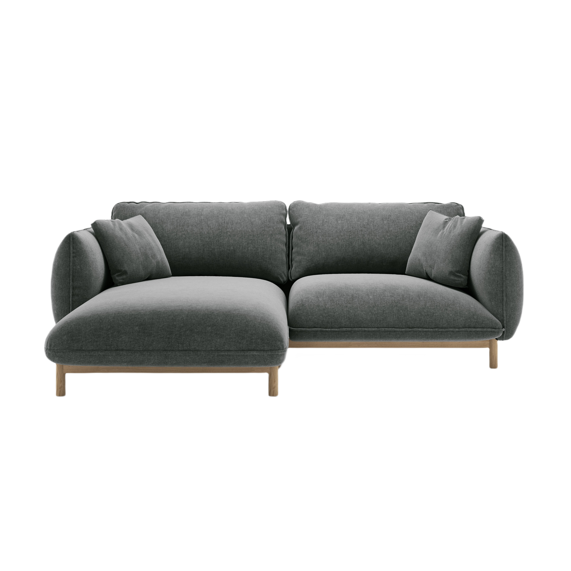 Left-sided corner sofa ADA dark gray chenille