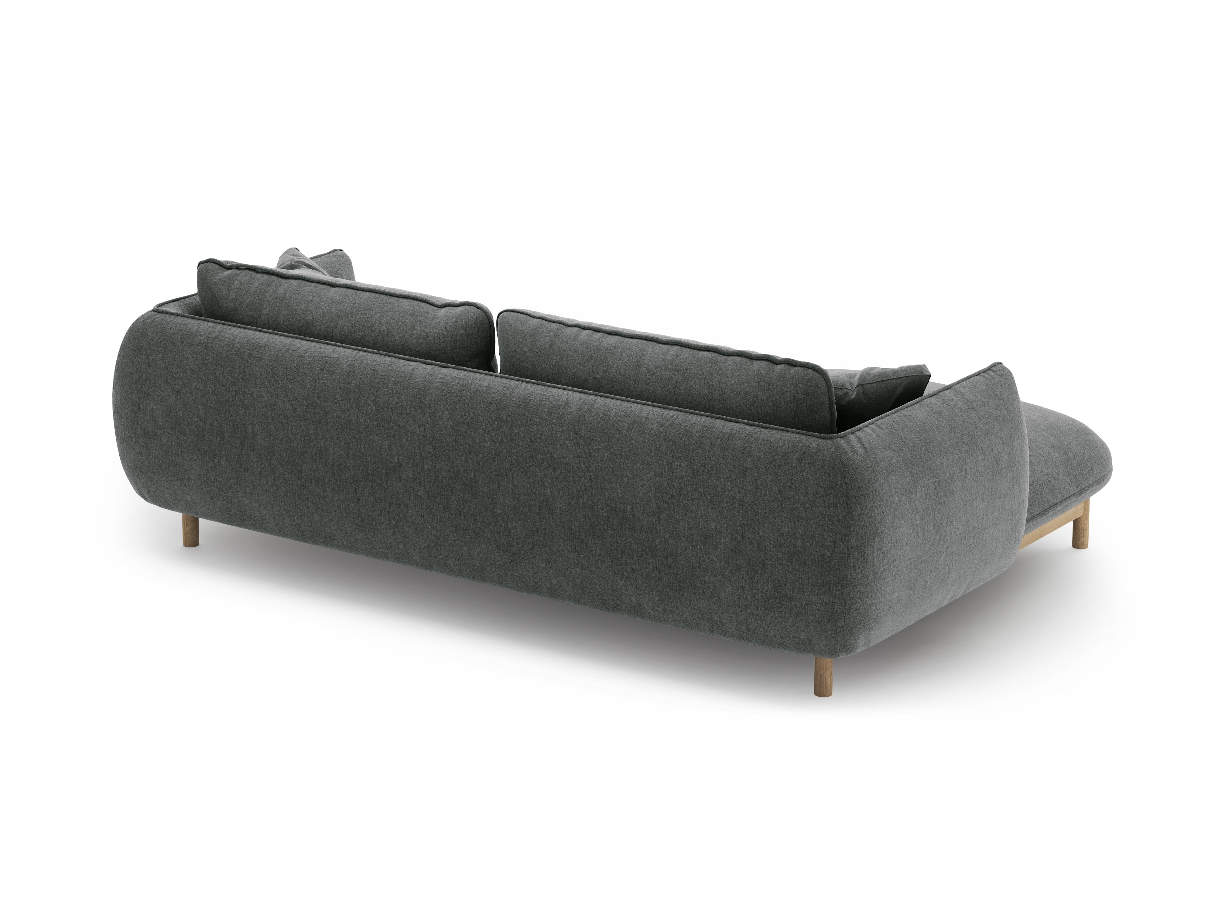 Left-sided corner sofa ADA dark gray chenille