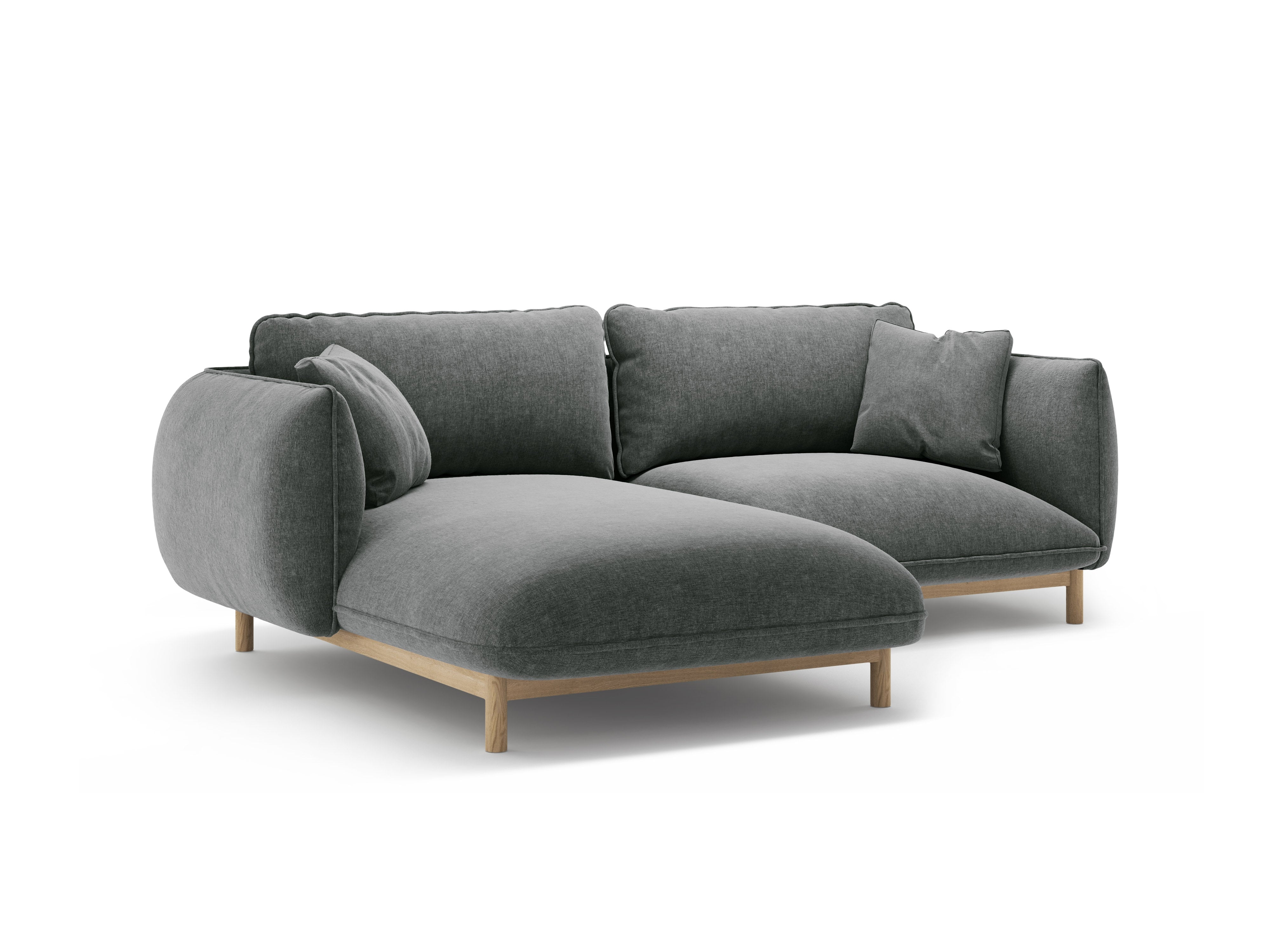 Left-sided corner sofa ADA dark gray chenille