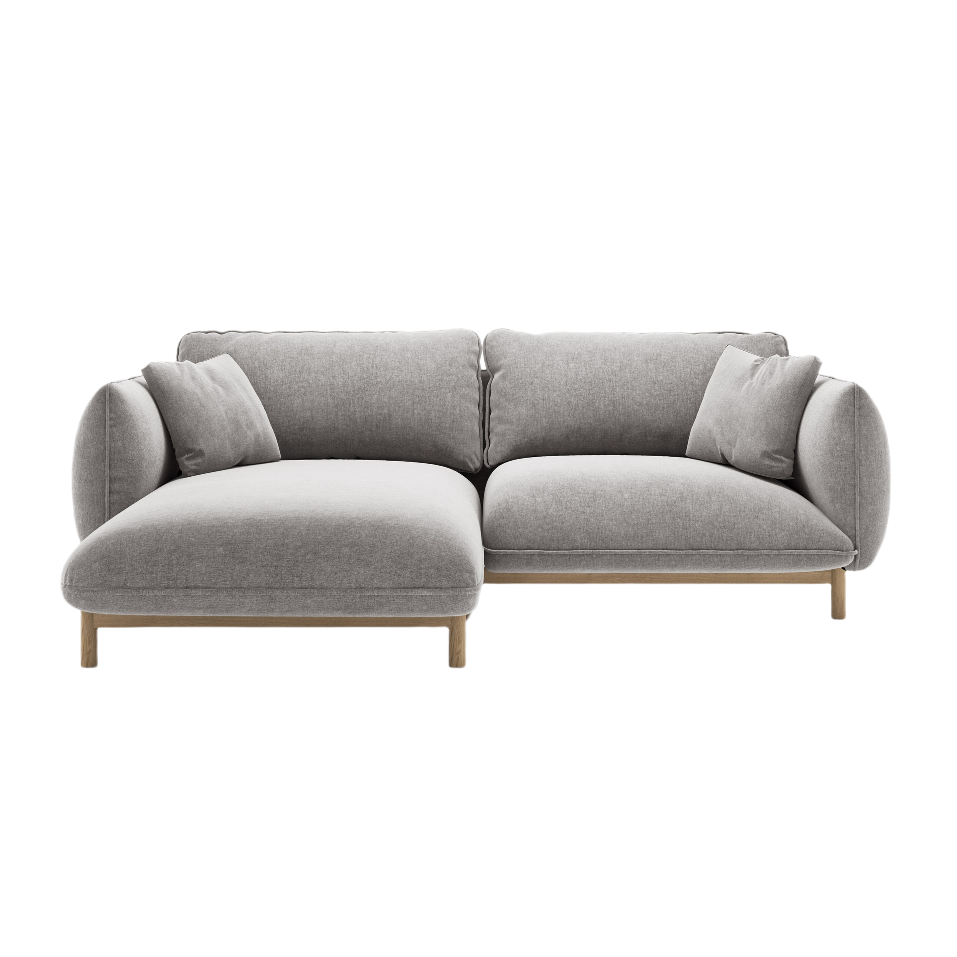 Left-sided corner sofa ADA light gray chenille