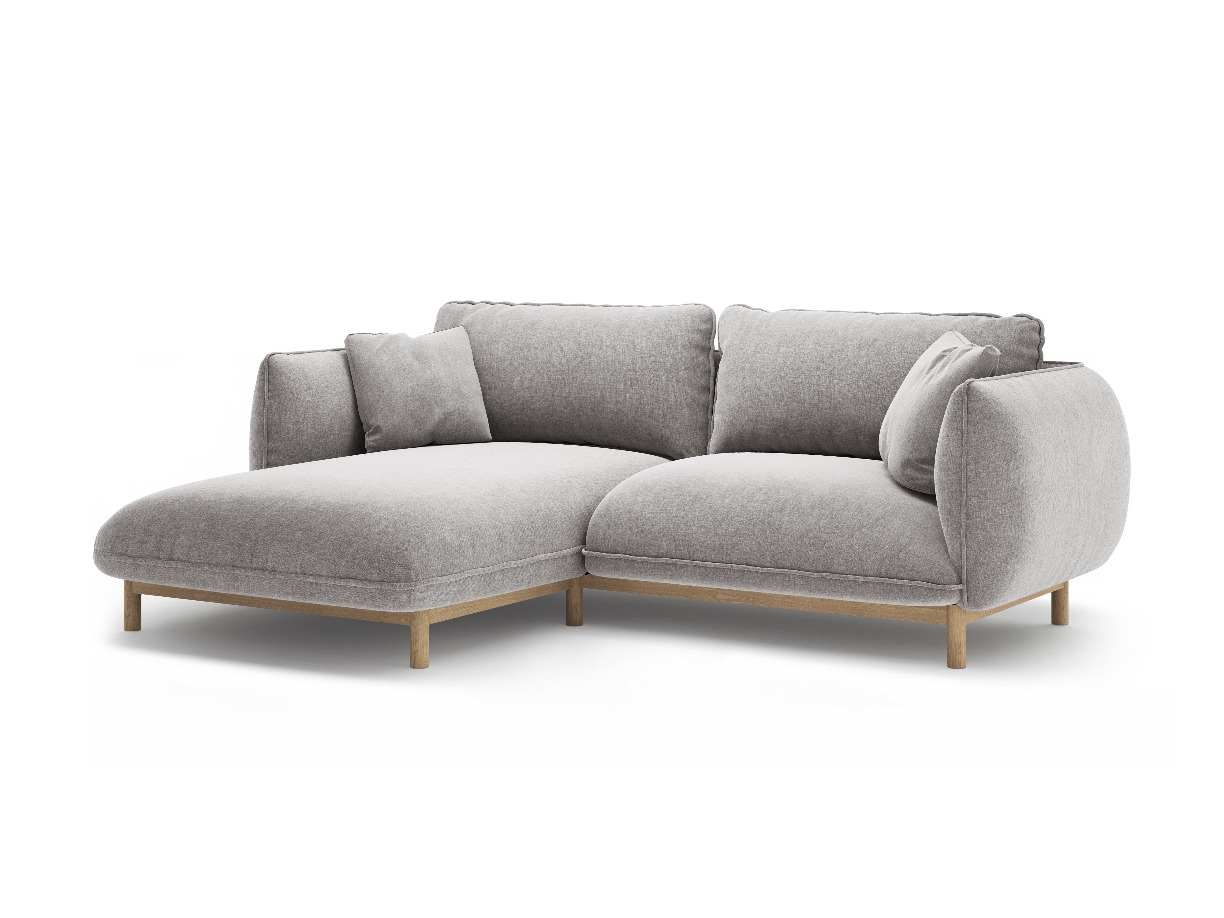 Left-sided corner sofa ADA light gray chenille