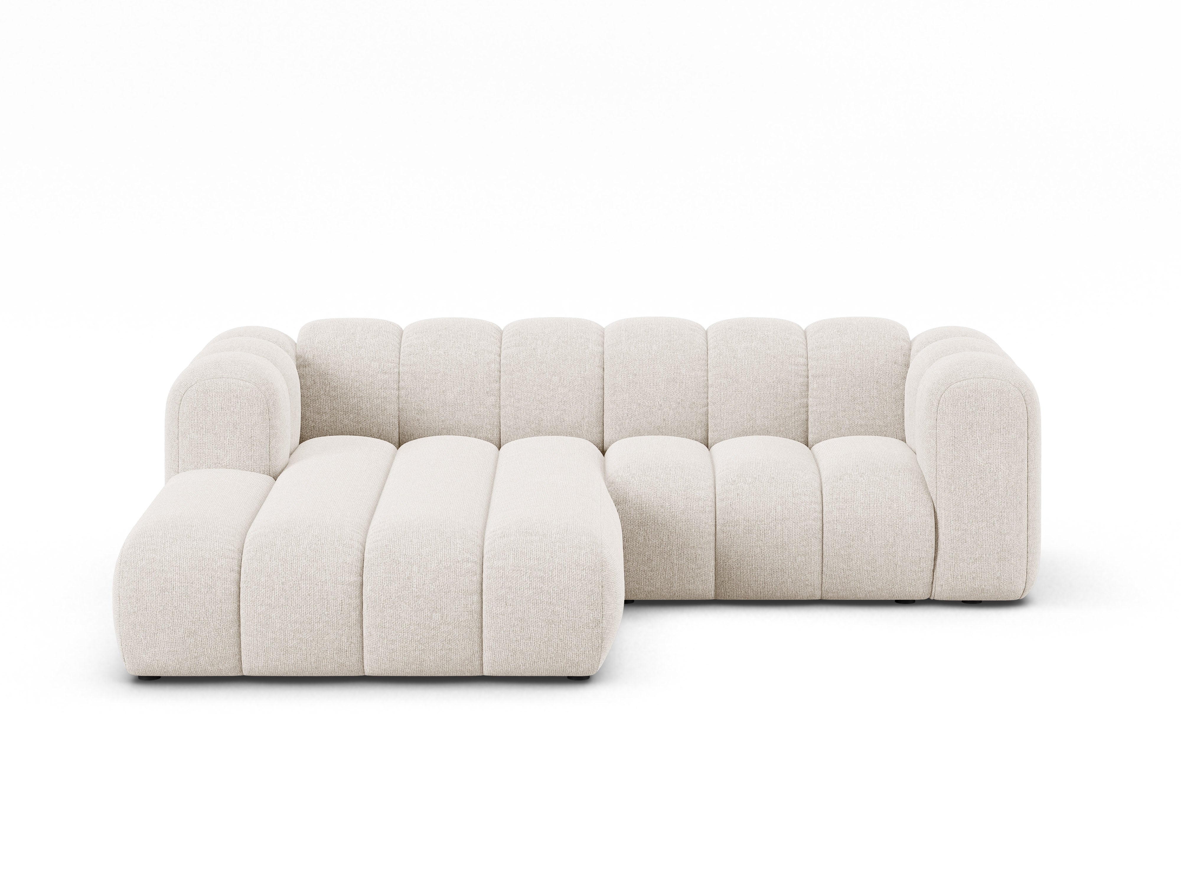 3-sitzige linke LUPINE Eckcouch in hellem beige Chenille