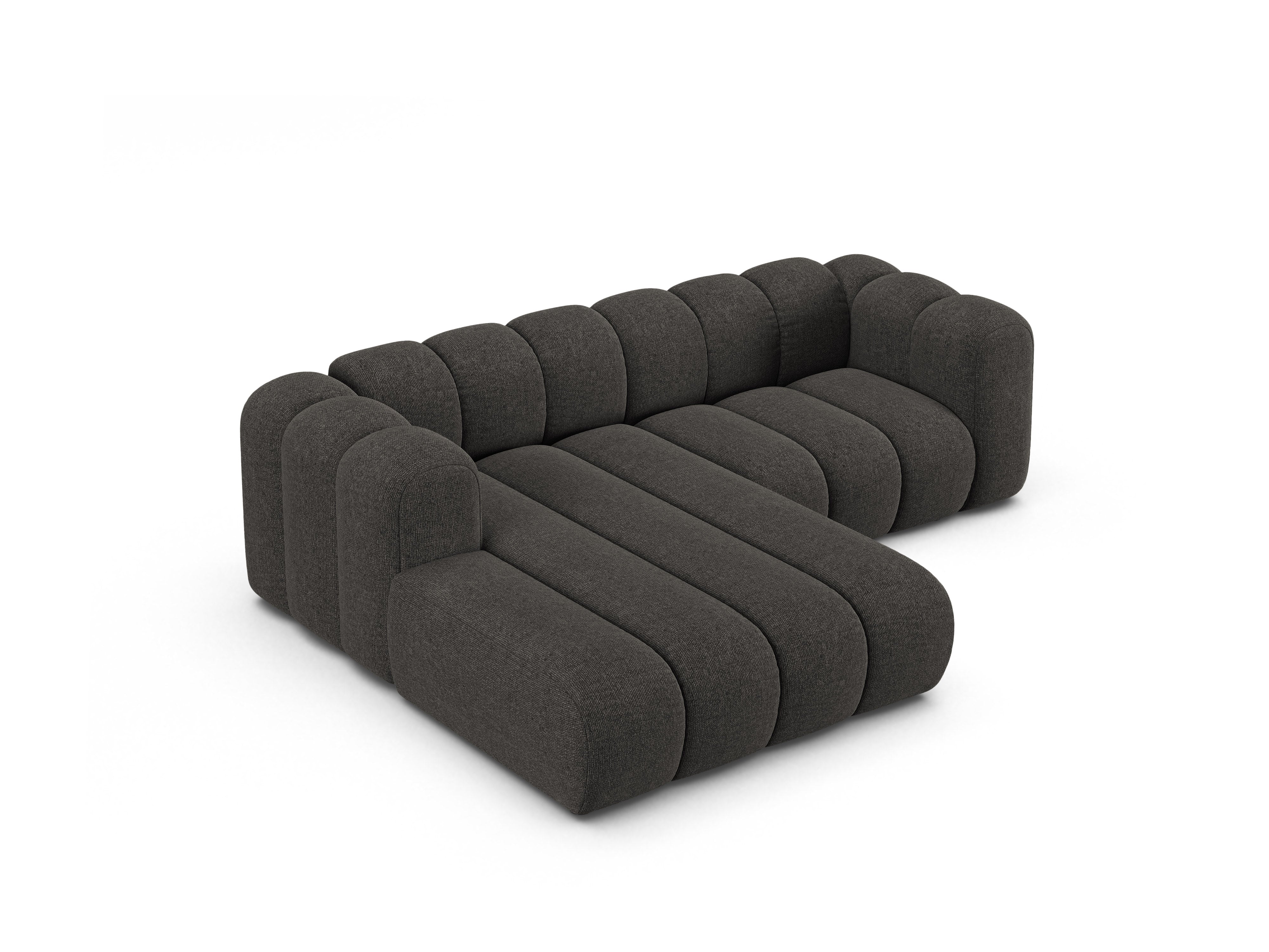3-sitziger linker Ecksofa LUPINE graues Chenille