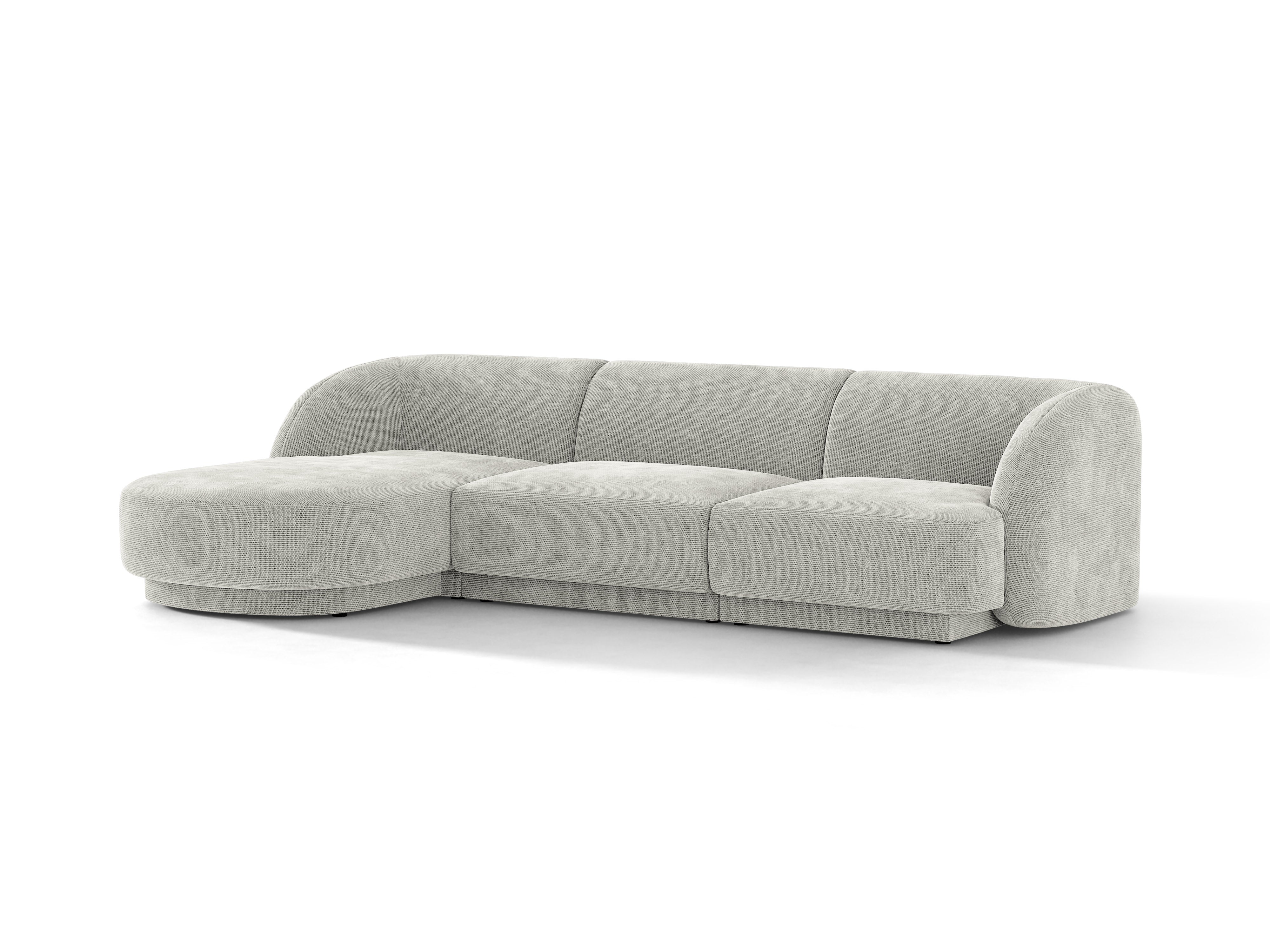 4-sitziges linksseitiges Ecksofa MILEY graues Chenille