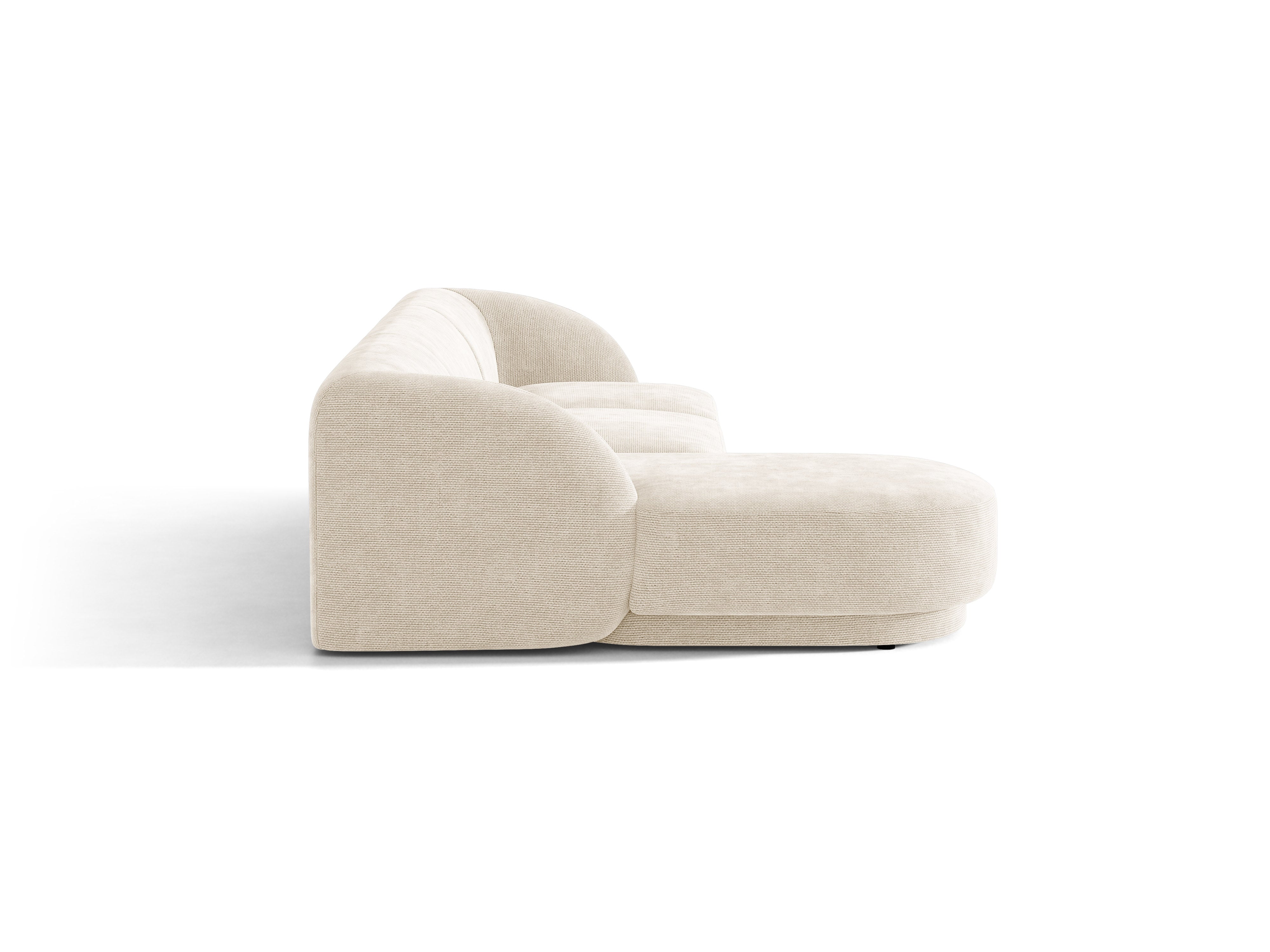 4-sitziger linker Ecksofa MILEY Elfenbein Chenille