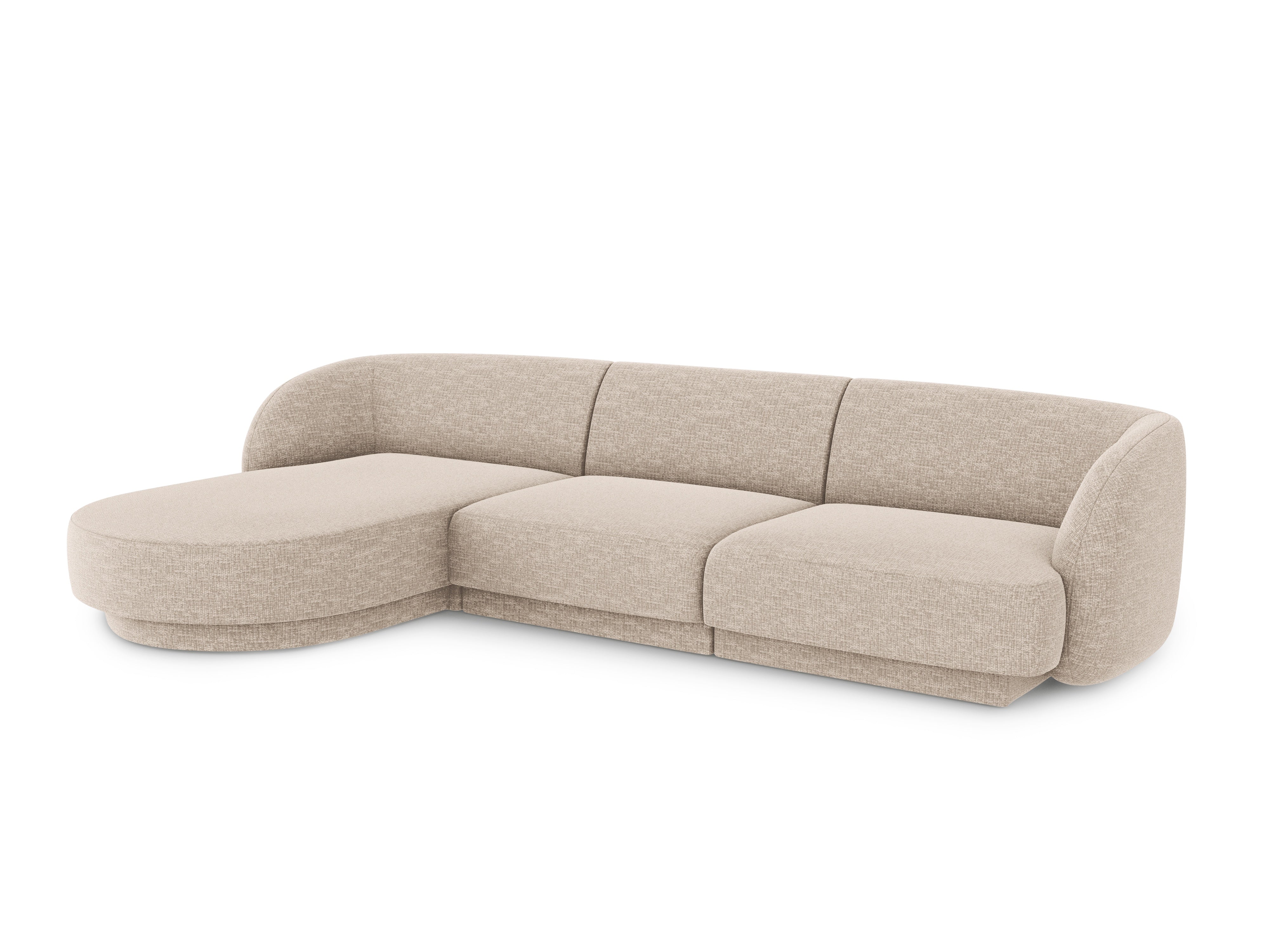 4-sitzige linke Eckcouch MILEY beige Chenille