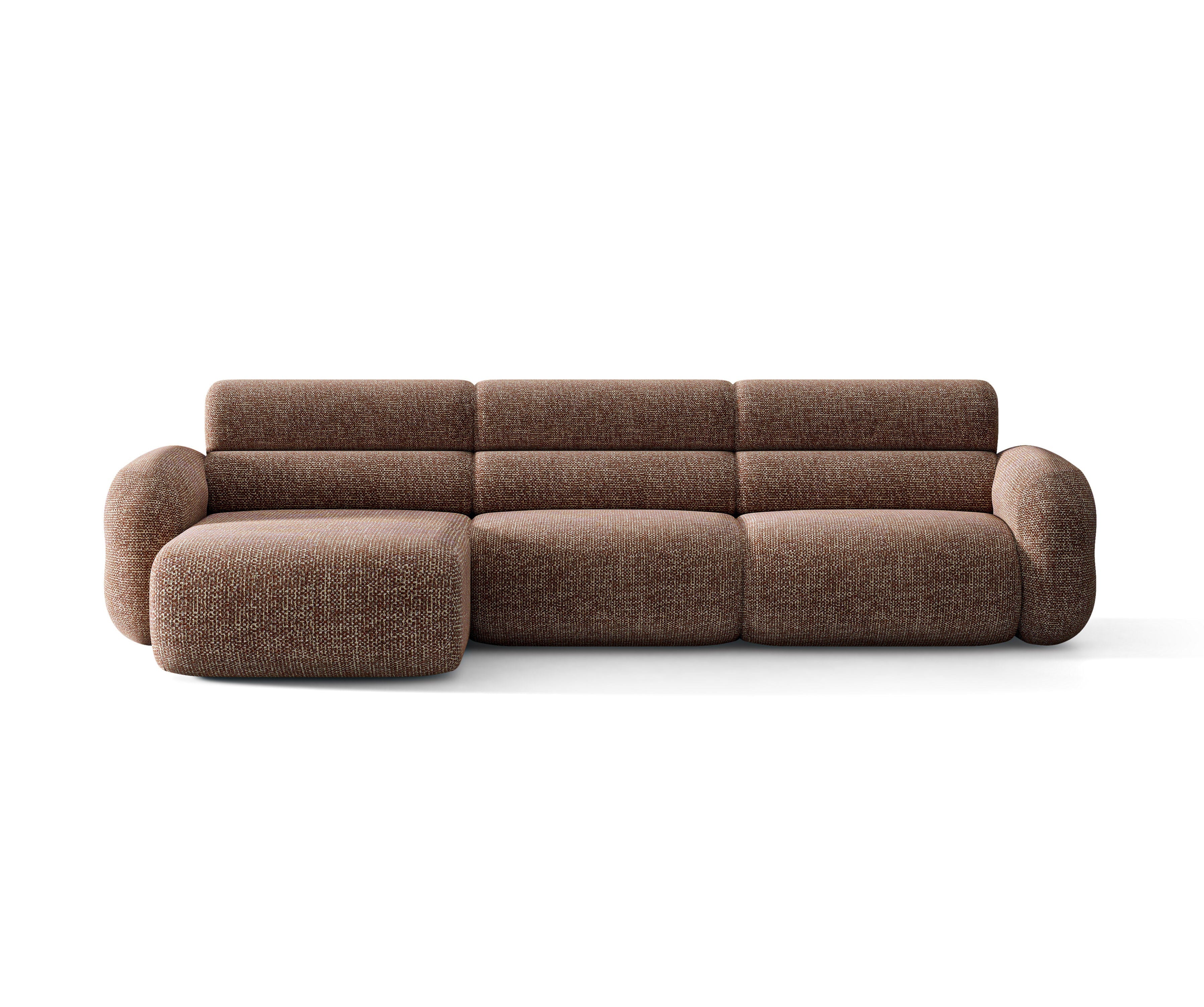 Linker NEO-Ecksofa in braun meliert