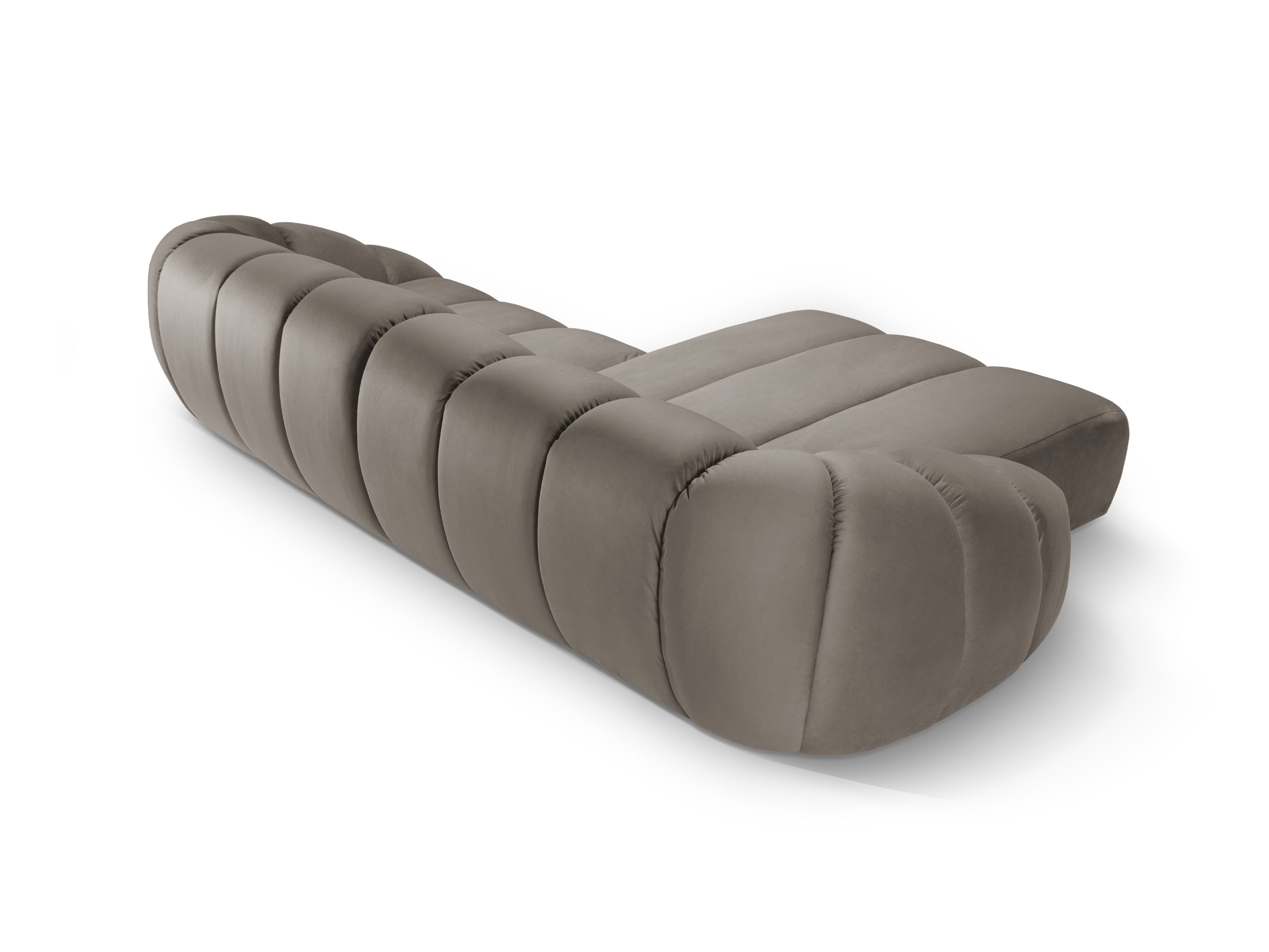 Velvet Left Corner Sofa, "Diana", 4 Seats, Gray Brown, 334x182x72
Made in Europe