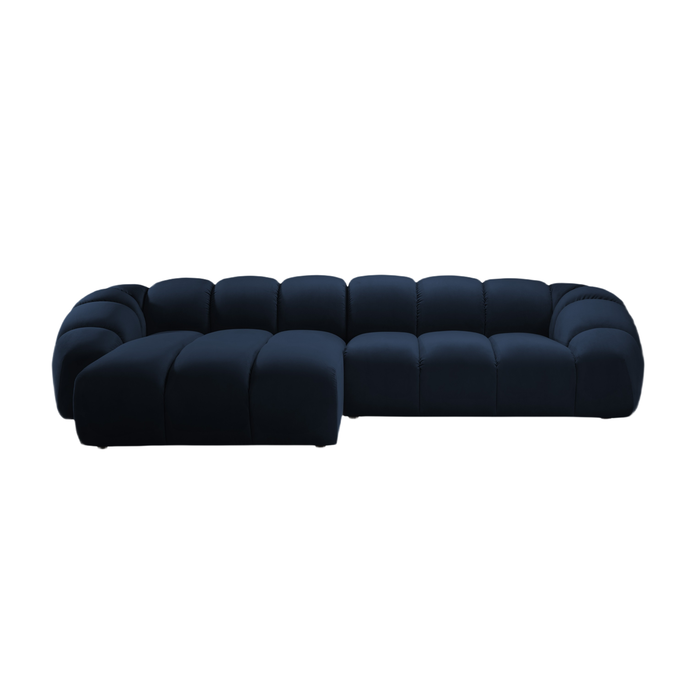 Velvet Left Corner Sofa, "Diana", 4 Seats, Royal Blue, 334x182x72
Made in Europe