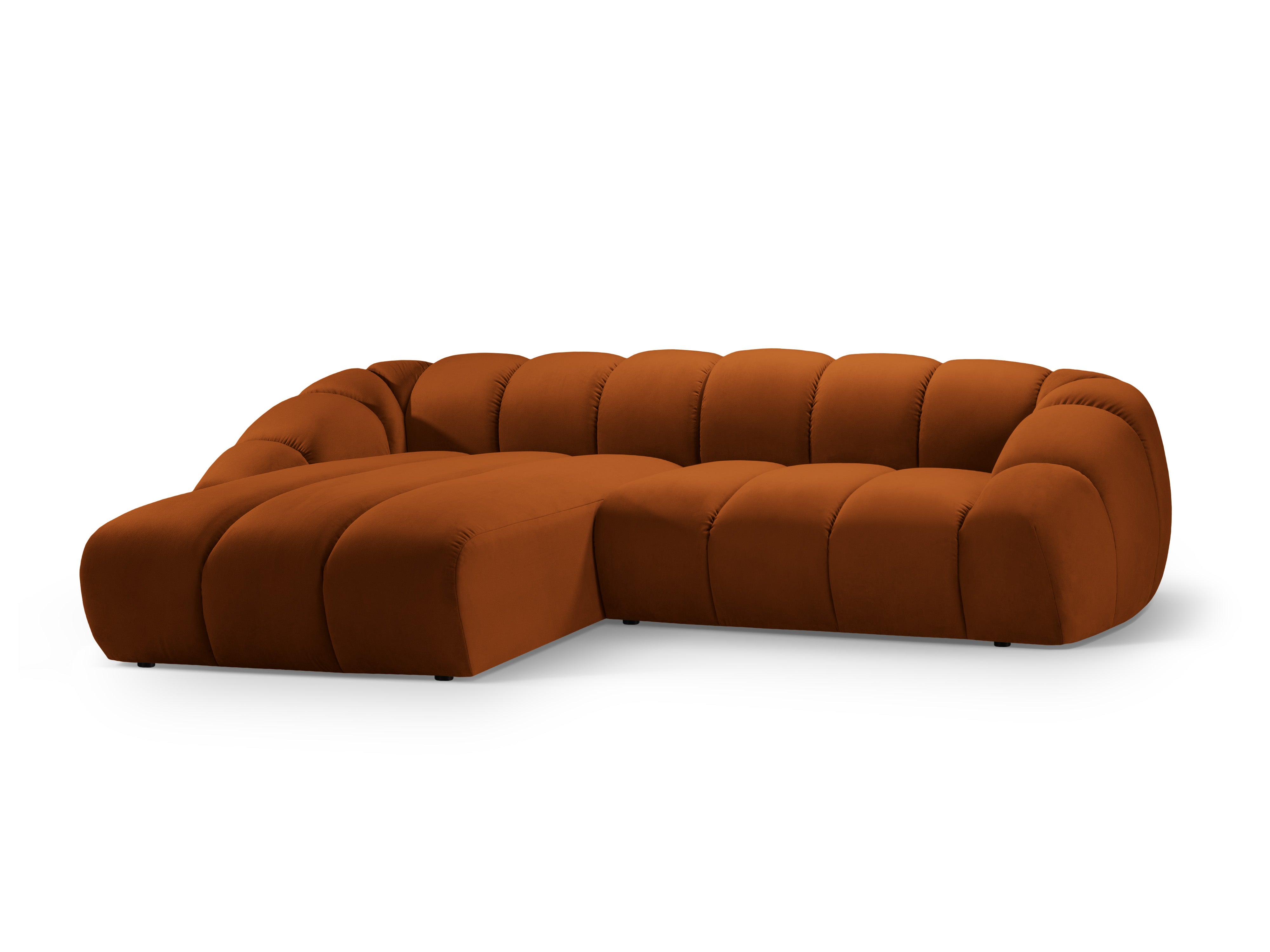 Velvet Left Corner Sofa, "Diana", 4 Seats, Terracotta, 334x182x72
Made in Europe