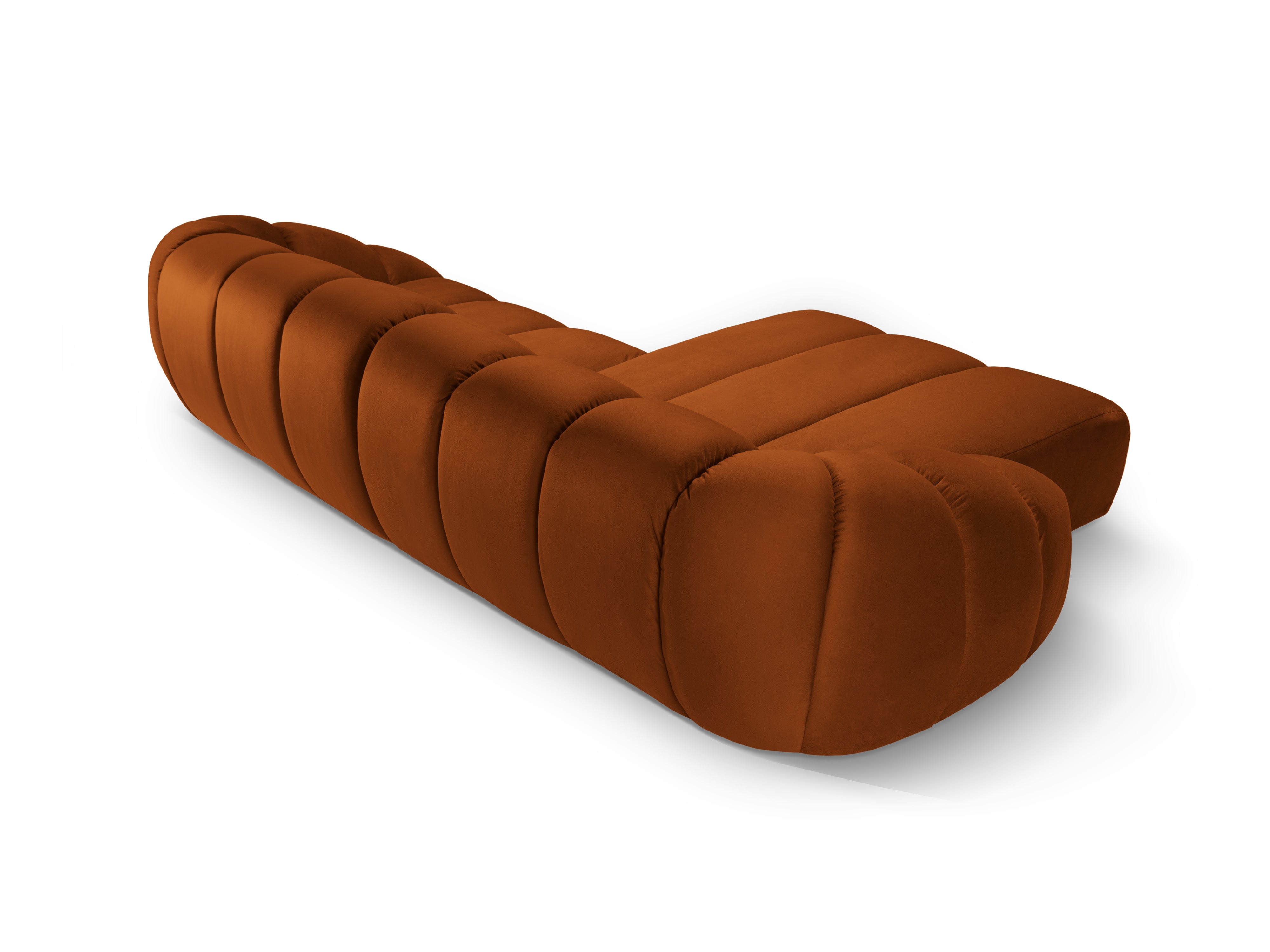 Velvet Left Corner Sofa, "Diana", 4 Seats, Terracotta, 334x182x72
Made in Europe