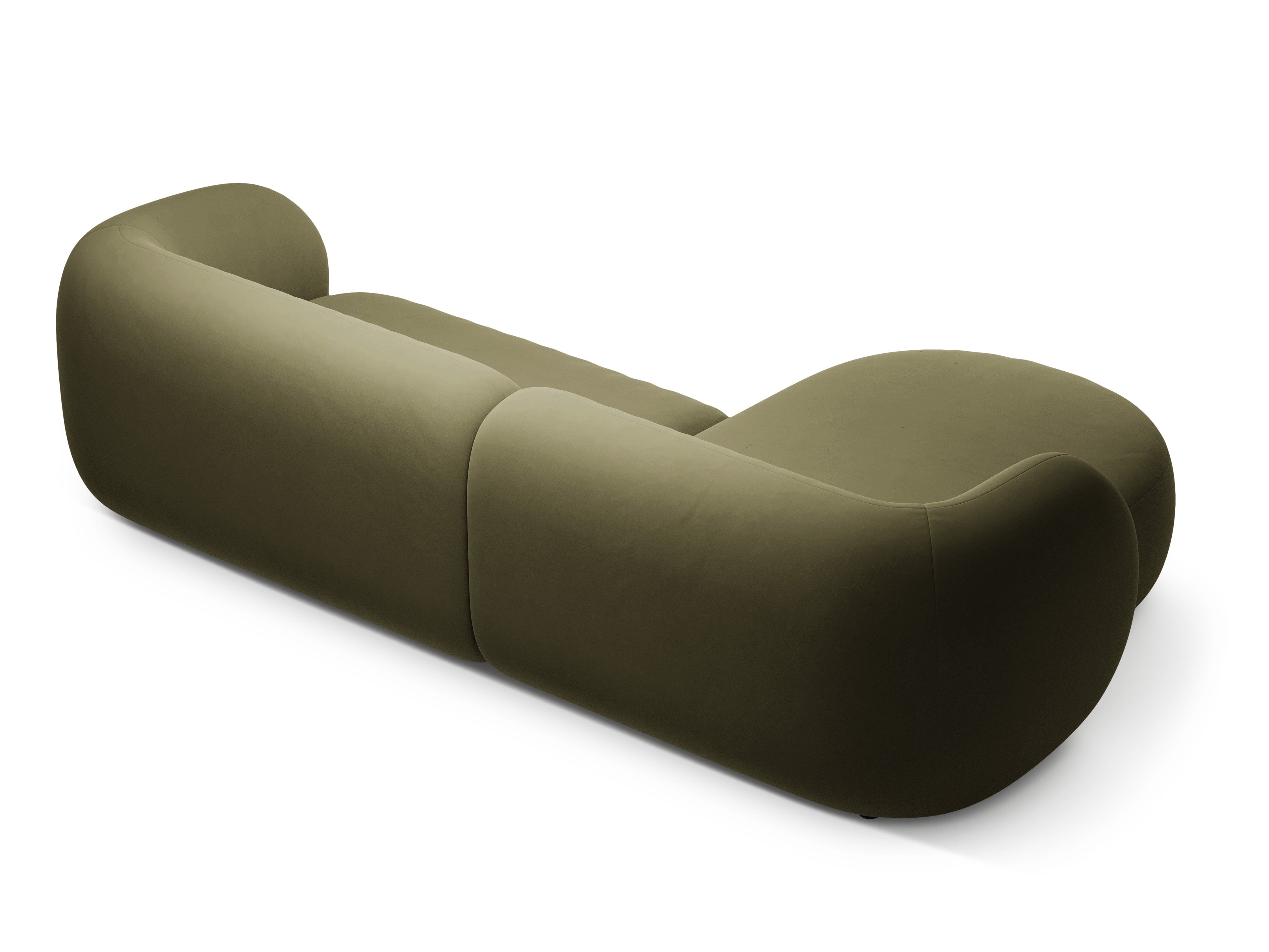 Left-facing velvet corner sofa for 3 people KATE green