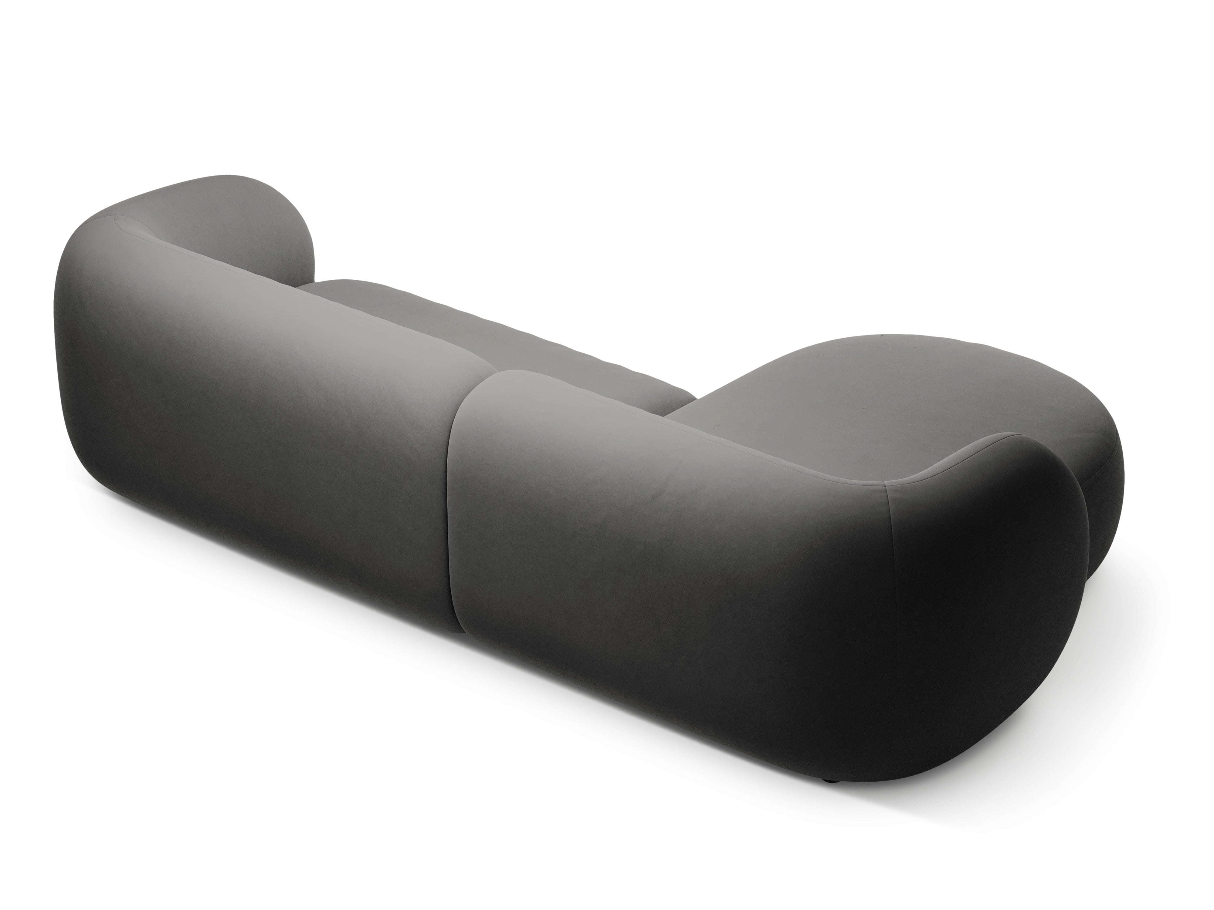 Left-facing velvet corner sofa for 3 people KATE dark gray